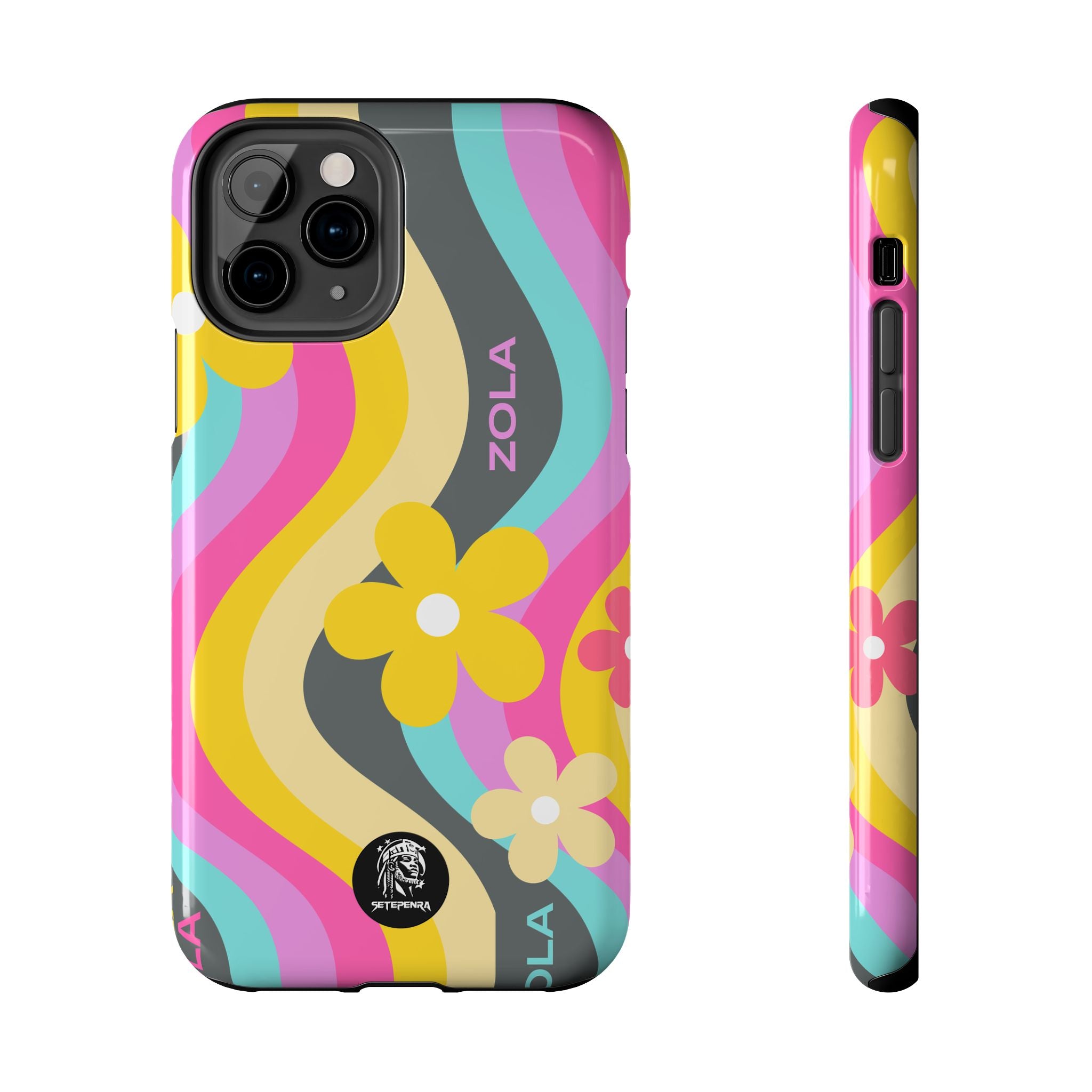 Zola Tough Phone Case (For iPhone, Galaxy & More) - Dark Grey Wave SETEPENRA Phone Case.