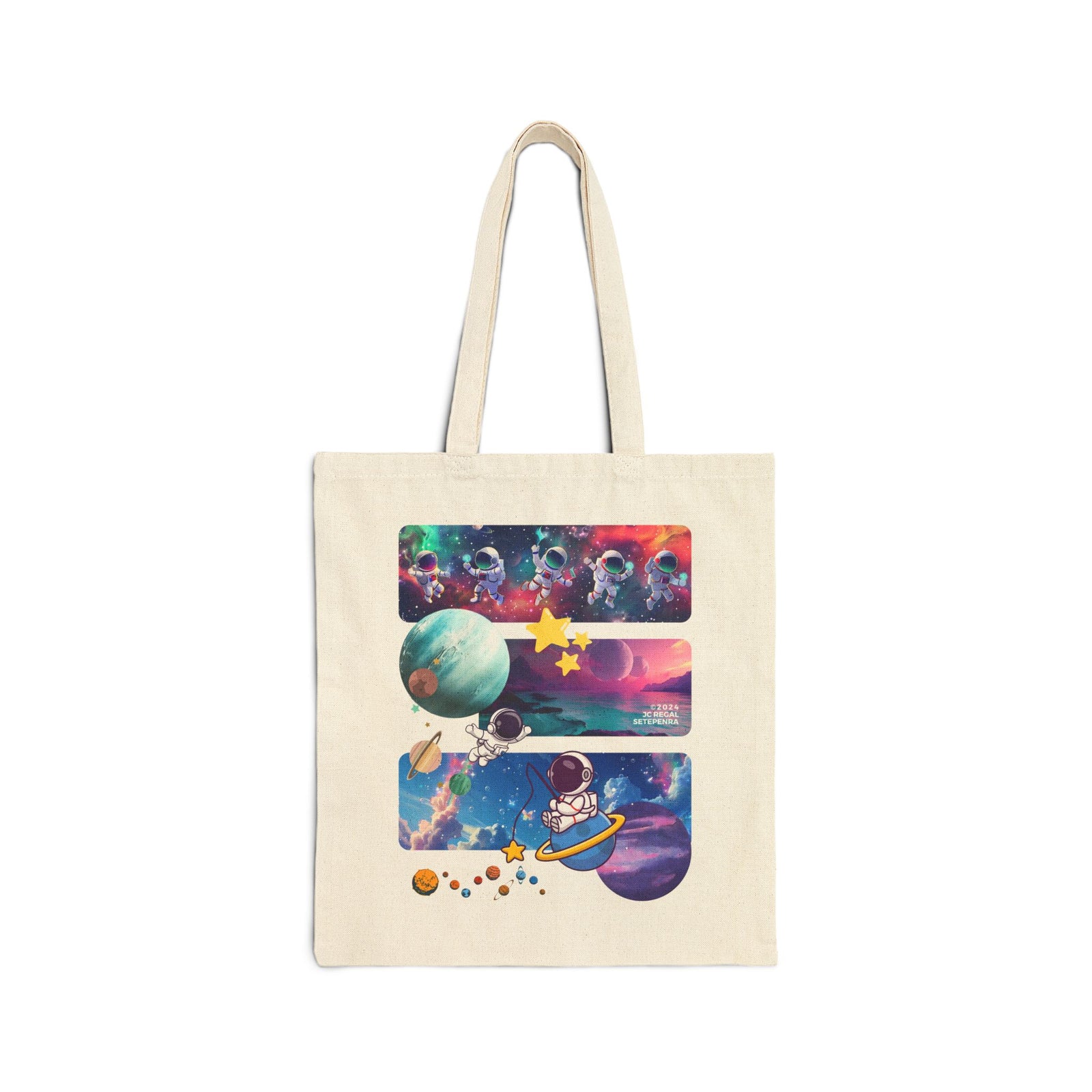Astro Cosmo Cotton Canvas Tote Bag SETEPENRA Bags.