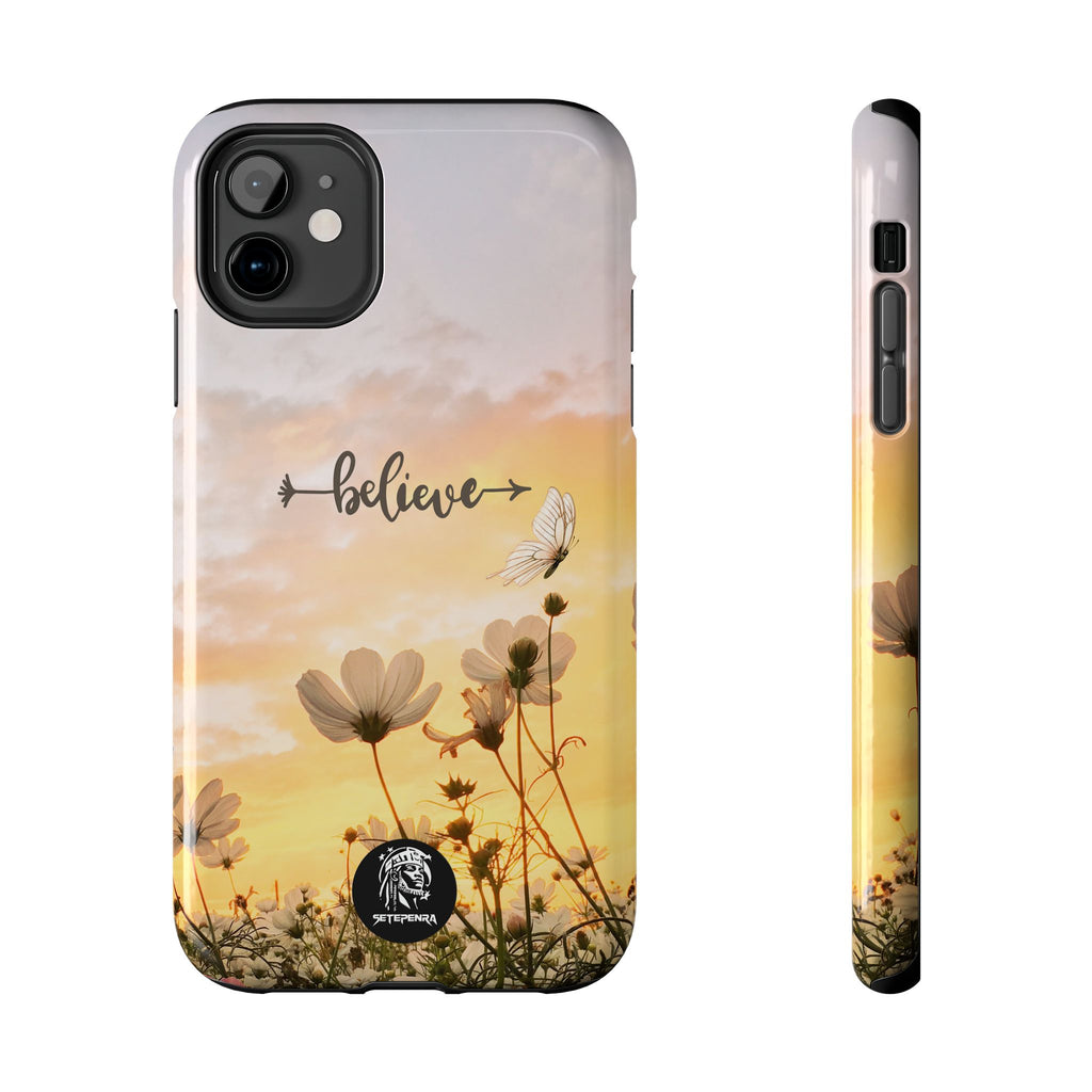 Believe Tough Phone Case (For iPhone, Galaxy & More) - Aesthetic Flower SETEPENRA Phone Case.