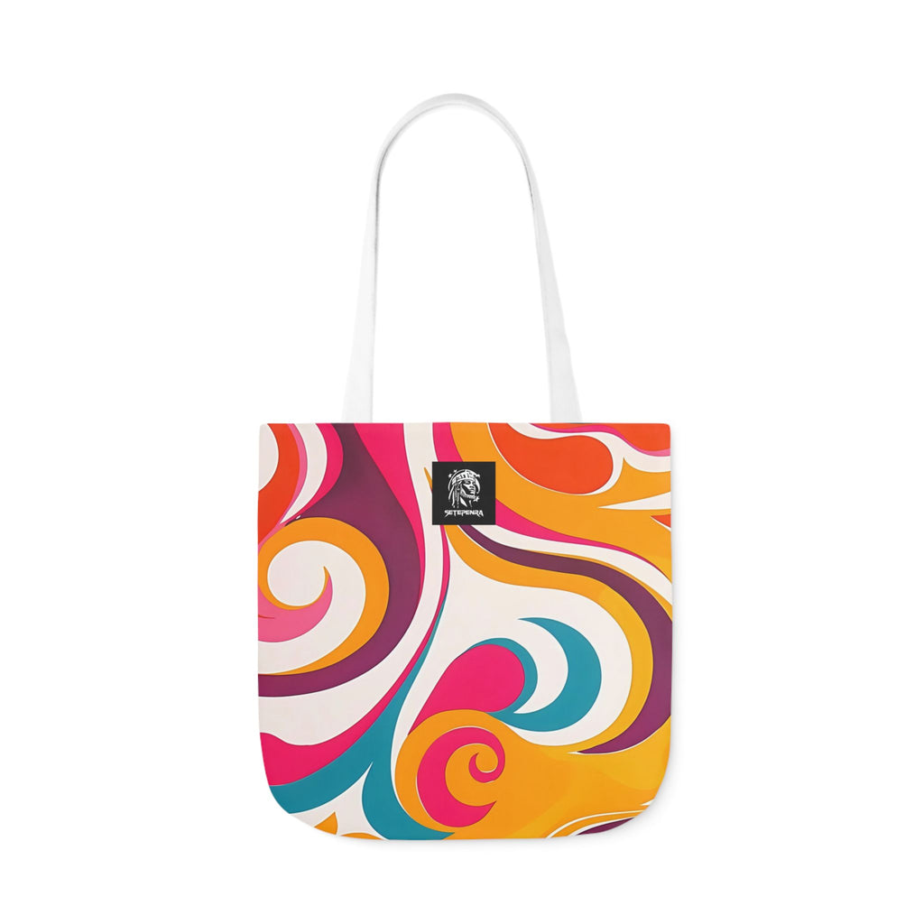 Golden Kandi Swirl  Canvas Tote Bag, 5-Color Straps SETEPENRA Accessories.