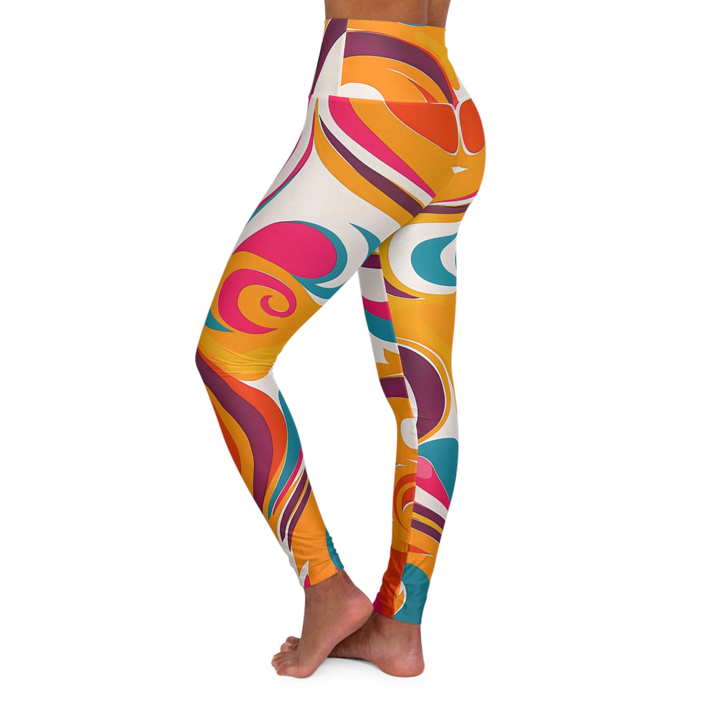Golden Kandi Swirl High Waisted Yoga Leggings SETEPENRA All Over Prints.