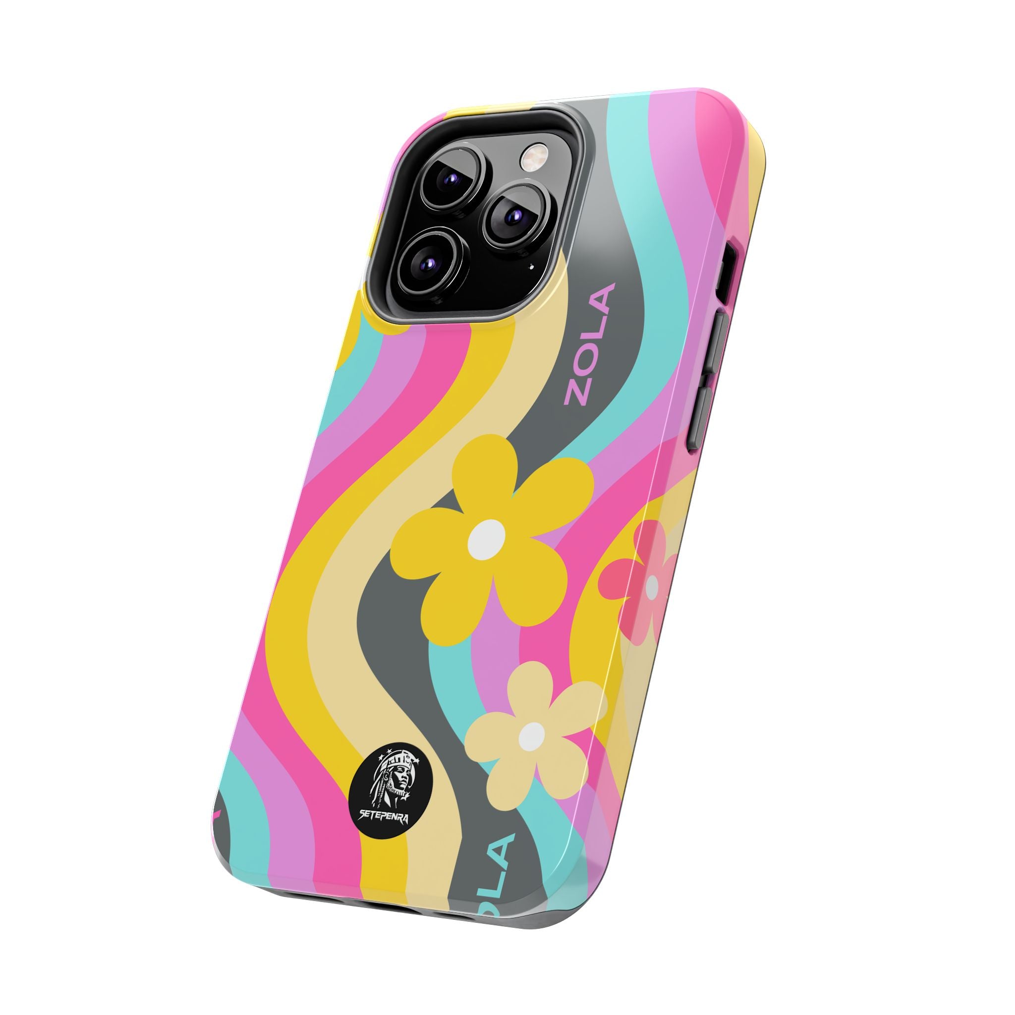 Zola Tough Phone Case (For iPhone, Galaxy & More) - Dark Grey Wave