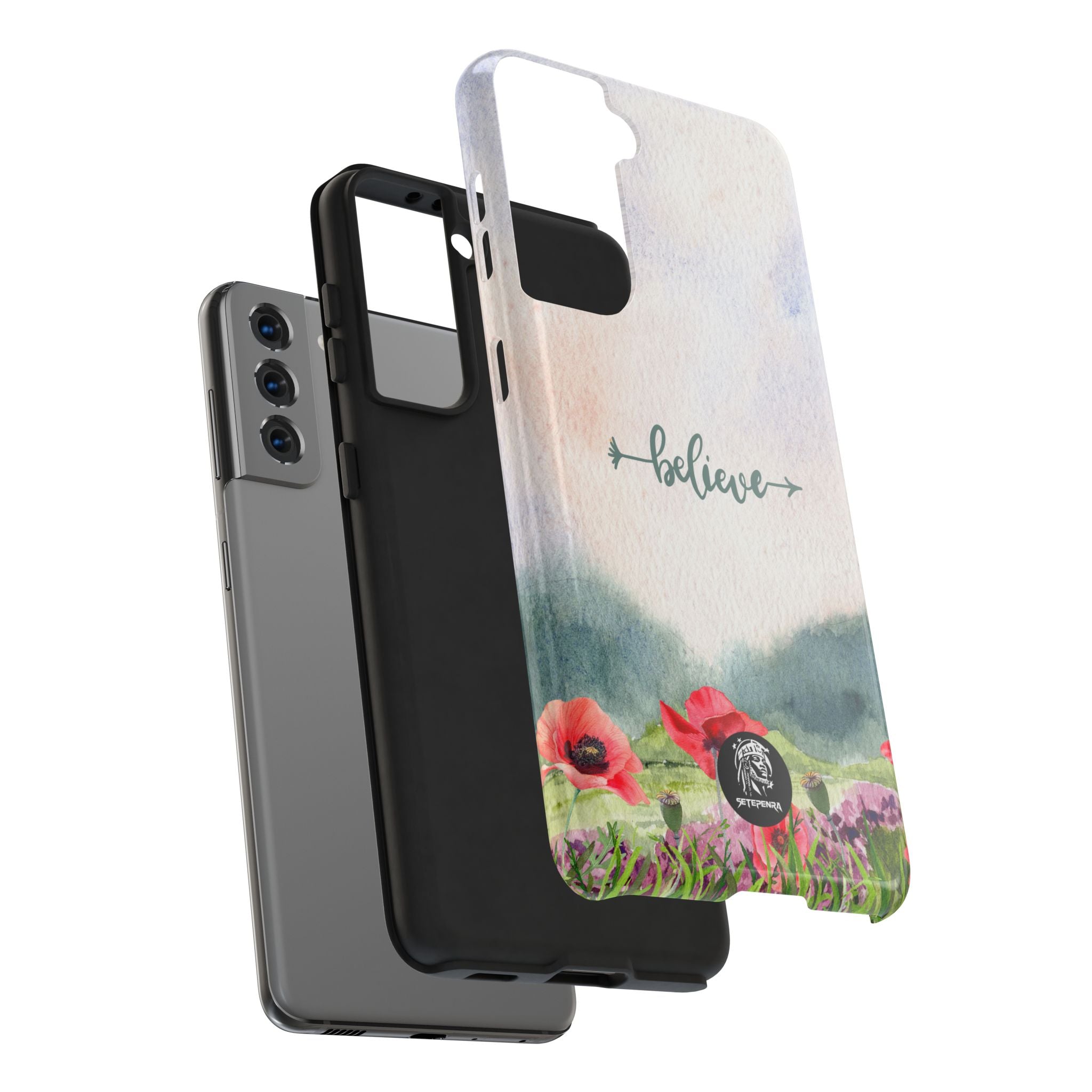 Believe Tough Phone Case (For iPhone, Galaxy & More) - Watercolor Flower