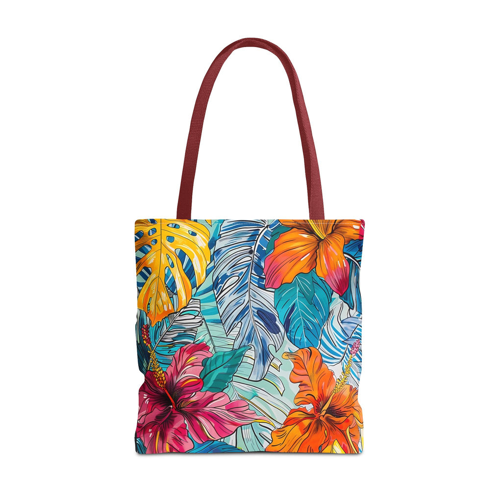 Monstera Hibiscus Tote Bag SETEPENRA Bags.