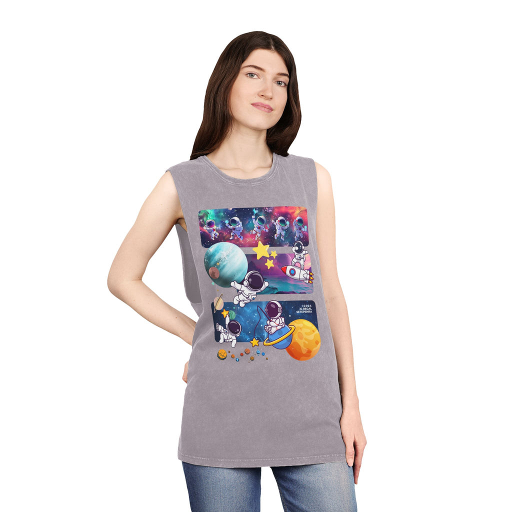 Astro Cosmo (V2.0) Unisex Stonewash Tank Top SETEPENRA Tank Top.