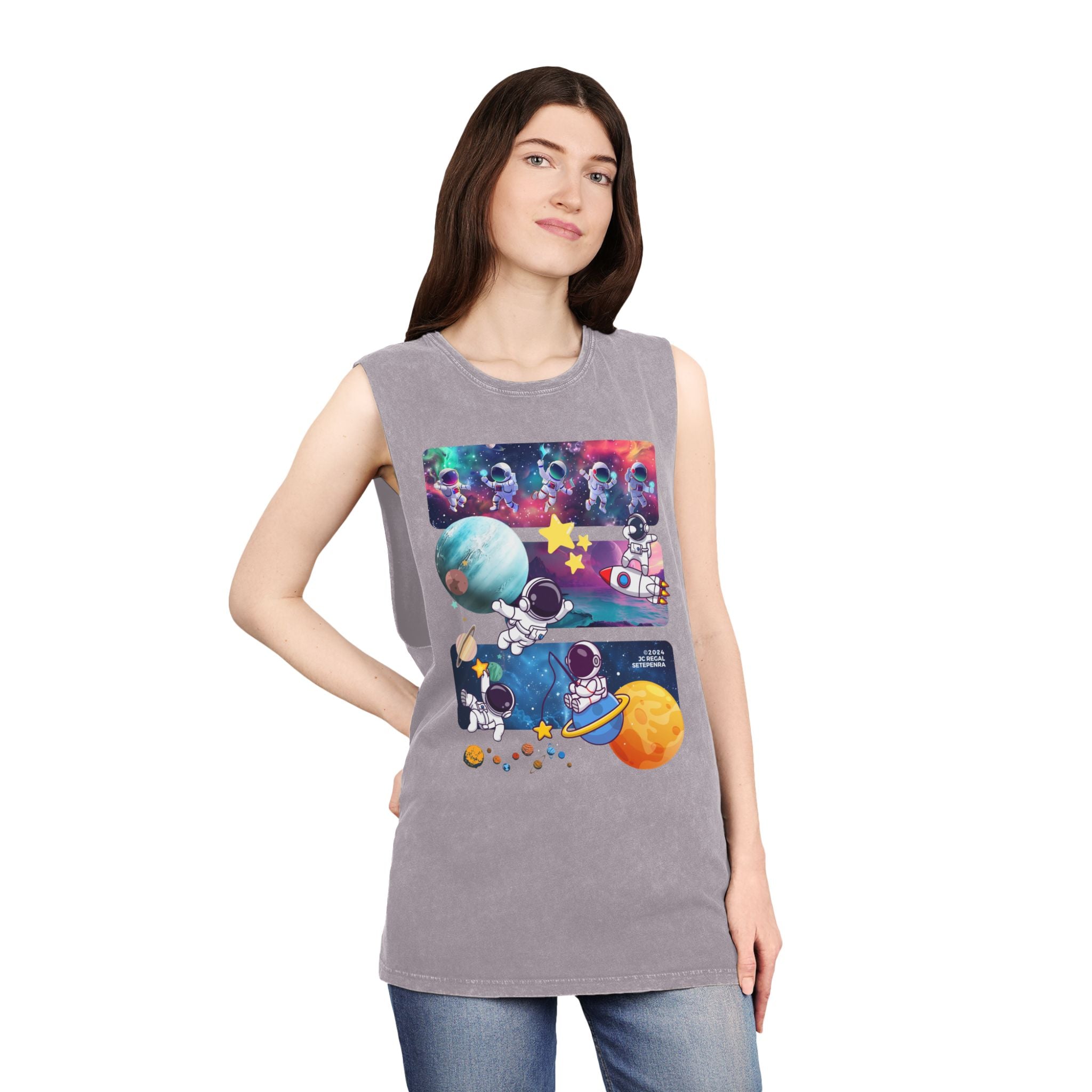 Astro Cosmo (V2.0) Unisex Stonewash Tank Top SETEPENRA Tank Top.