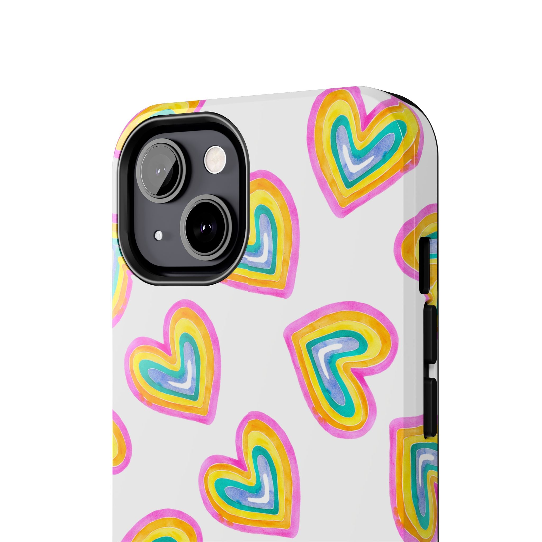 Rainbow Heart Tough Phone Case — Durable Cute Protective Phone Cover