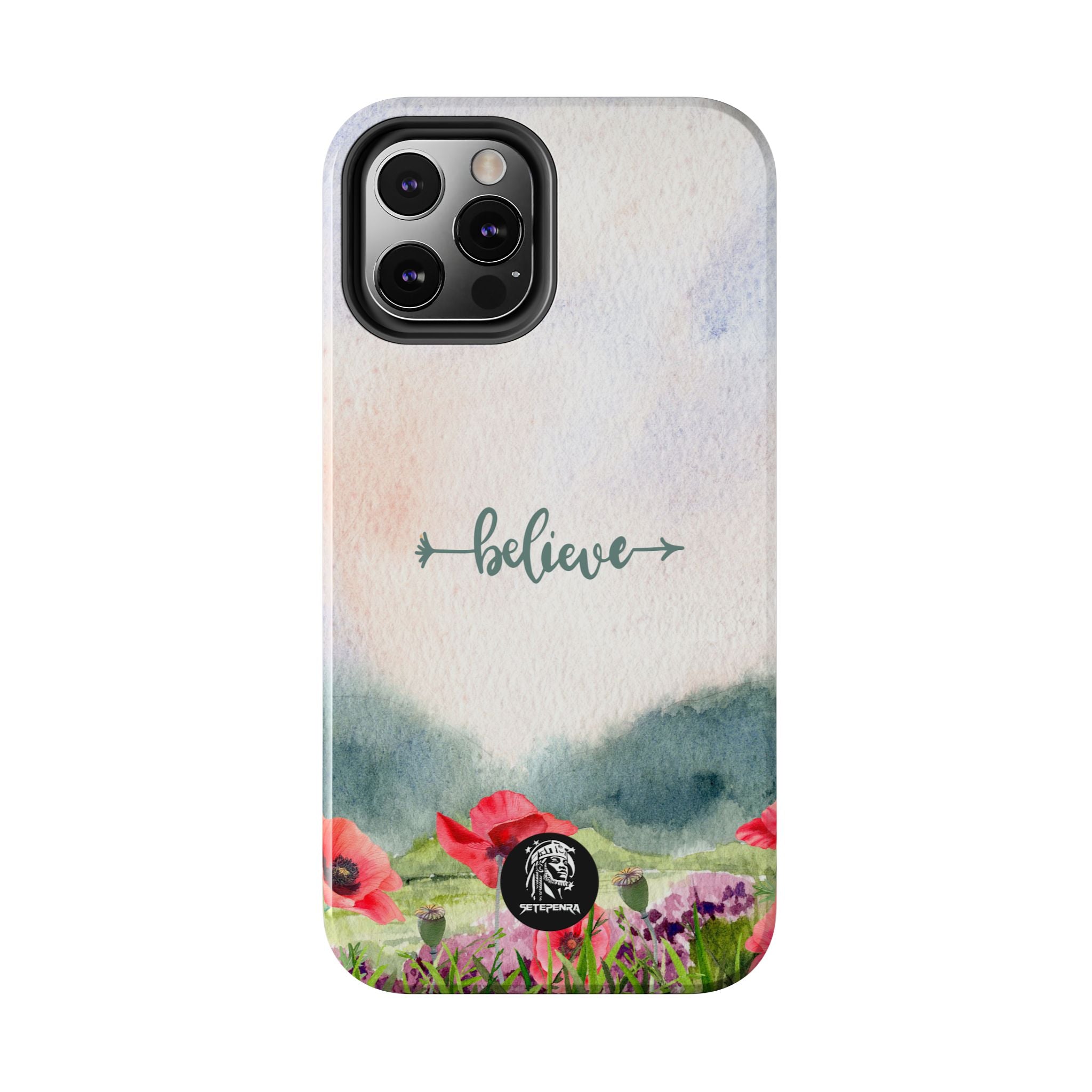 Believe Tough Phone Case (For iPhone, Galaxy & More) - Watercolor Flower