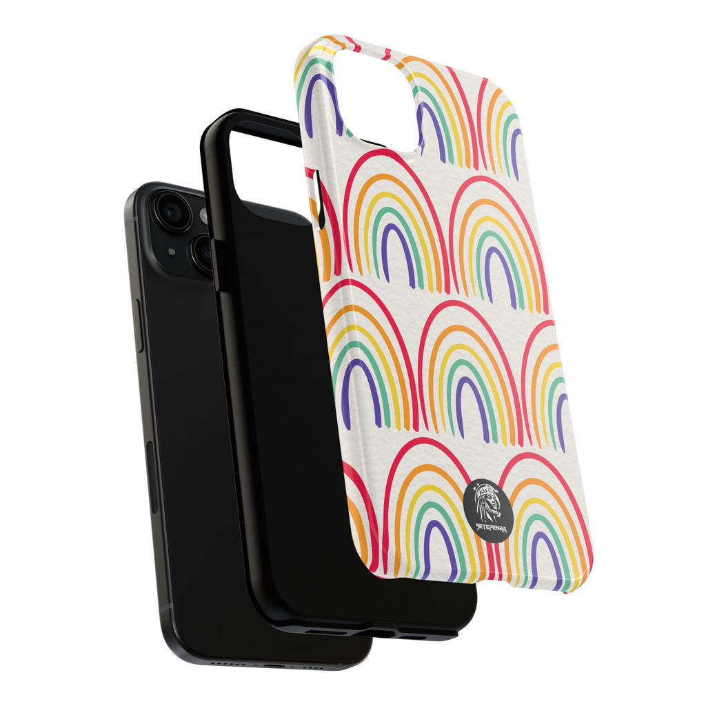 Retro Rainbow Tough Phone Case (For iPhone, Galaxy & More)