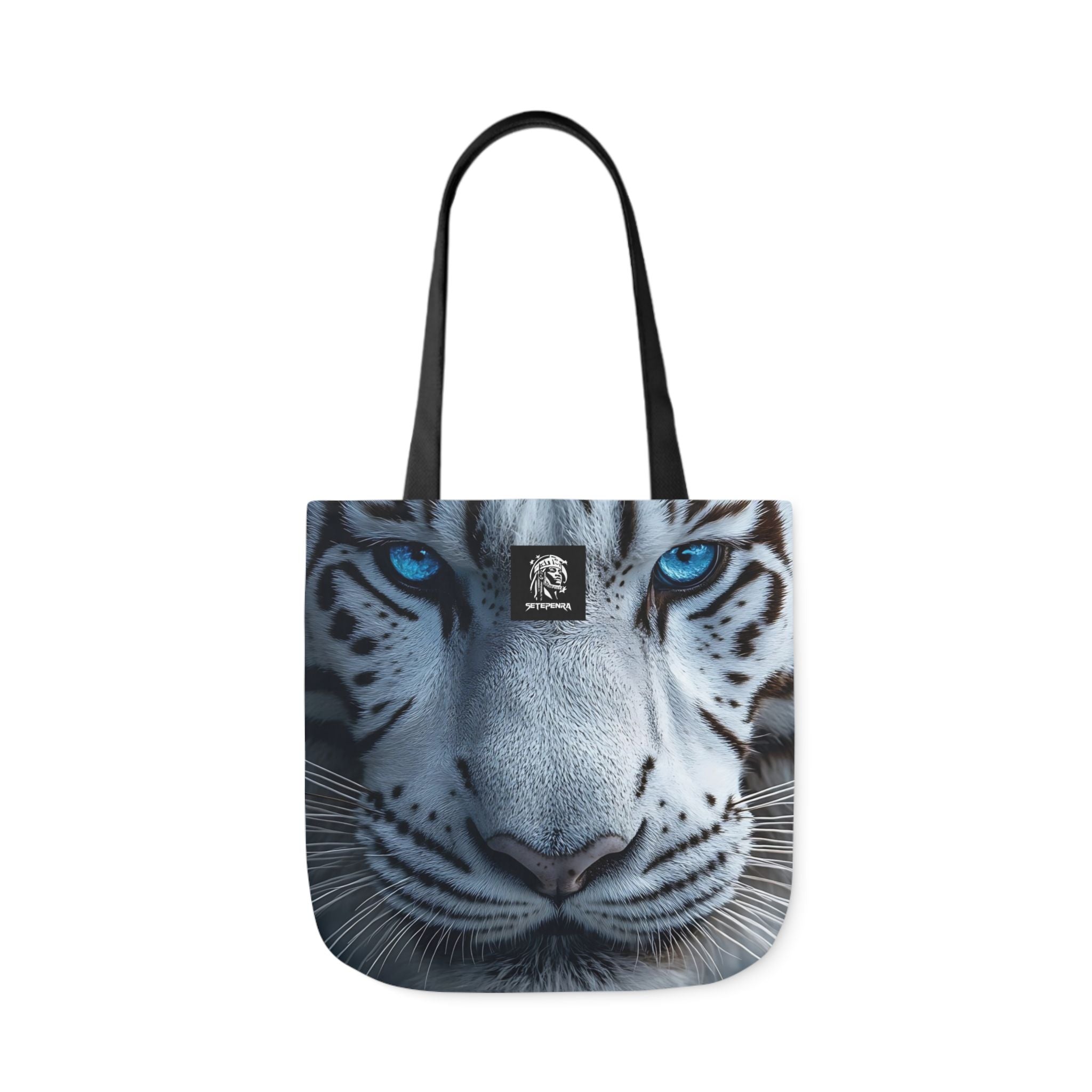 Primal Power Canvas Tote Bag, 5-Color Straps - White Tiger (1st Edition) SETEPENRA Accessories.