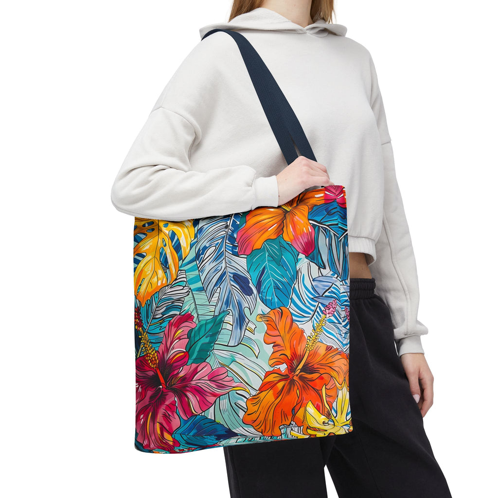 Monstera Hibiscus Tote Bag