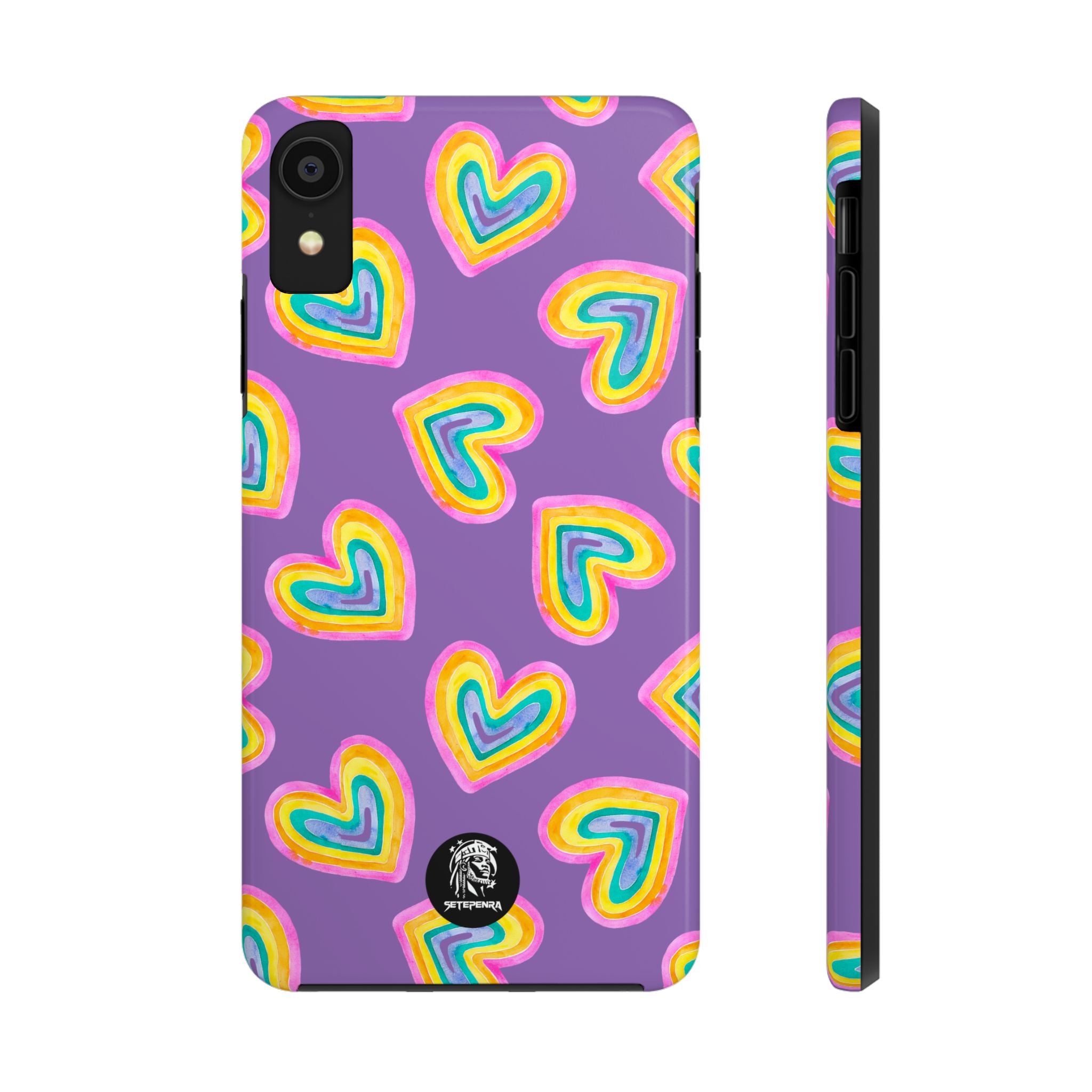 Rainbow Heart Tough Phone Case (For iPhone, Galaxy & More) - Light Purple SETEPENRA Phone Case.