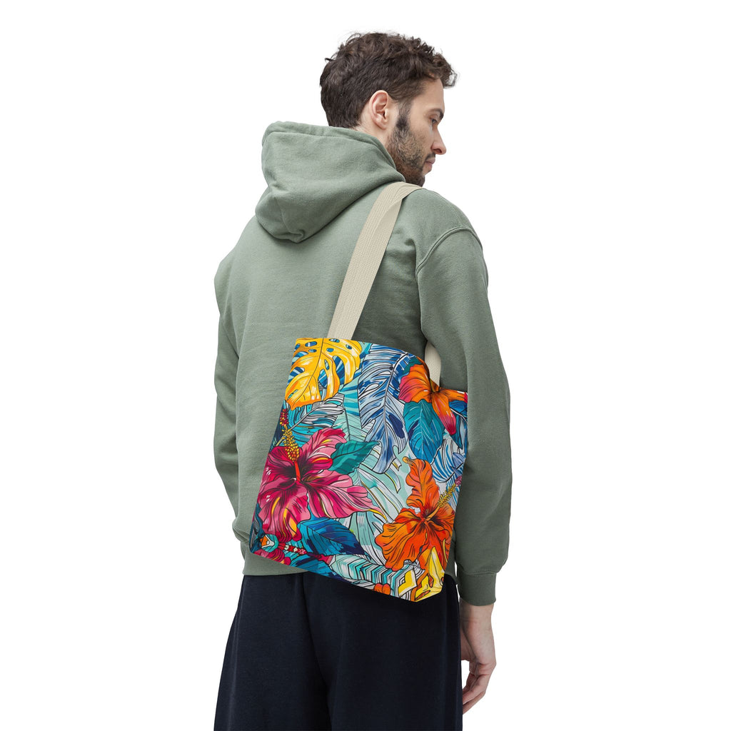Monstera Hibiscus Tote Bag