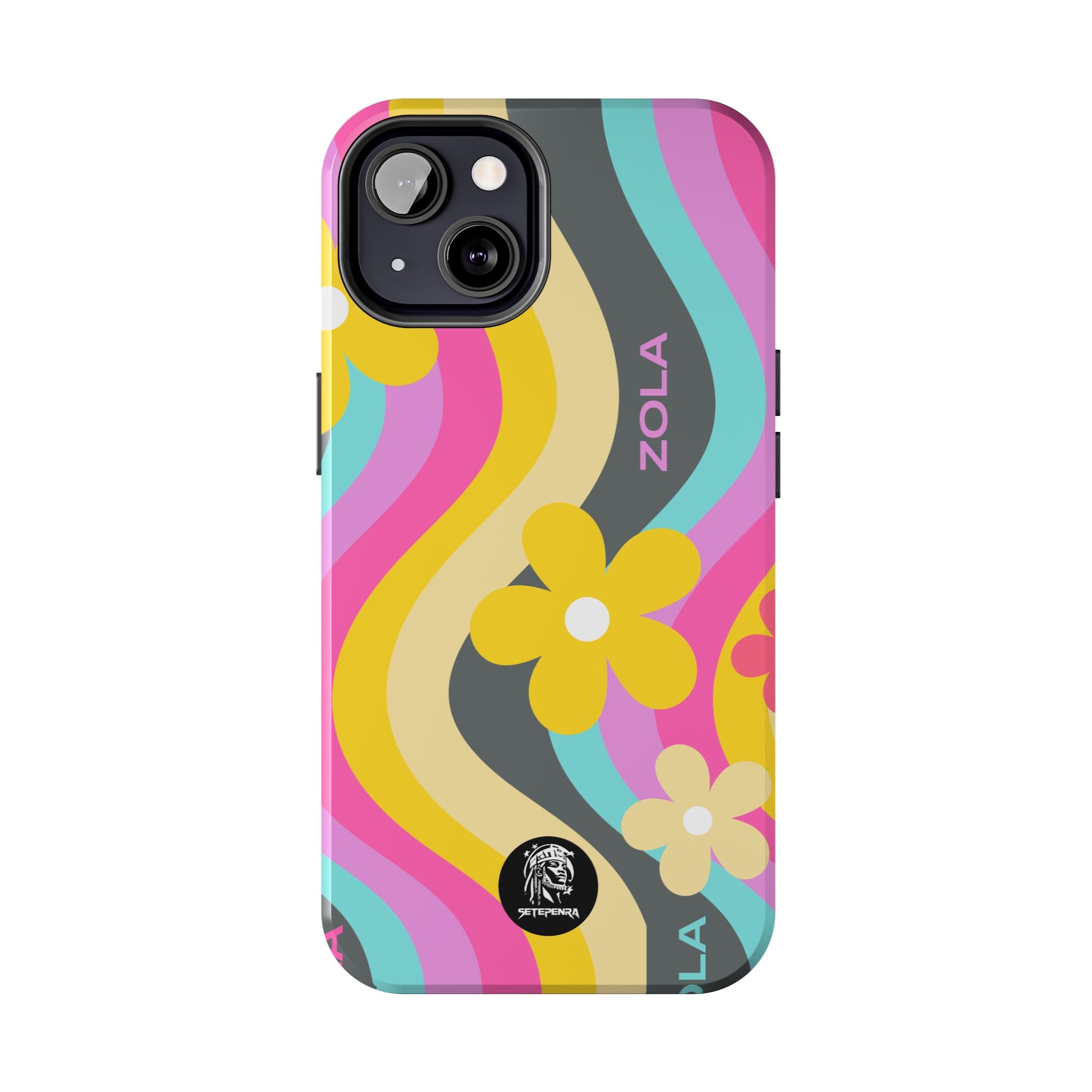 Zola Tough Phone Case (For iPhone, Galaxy & More) - Dark Grey Wave