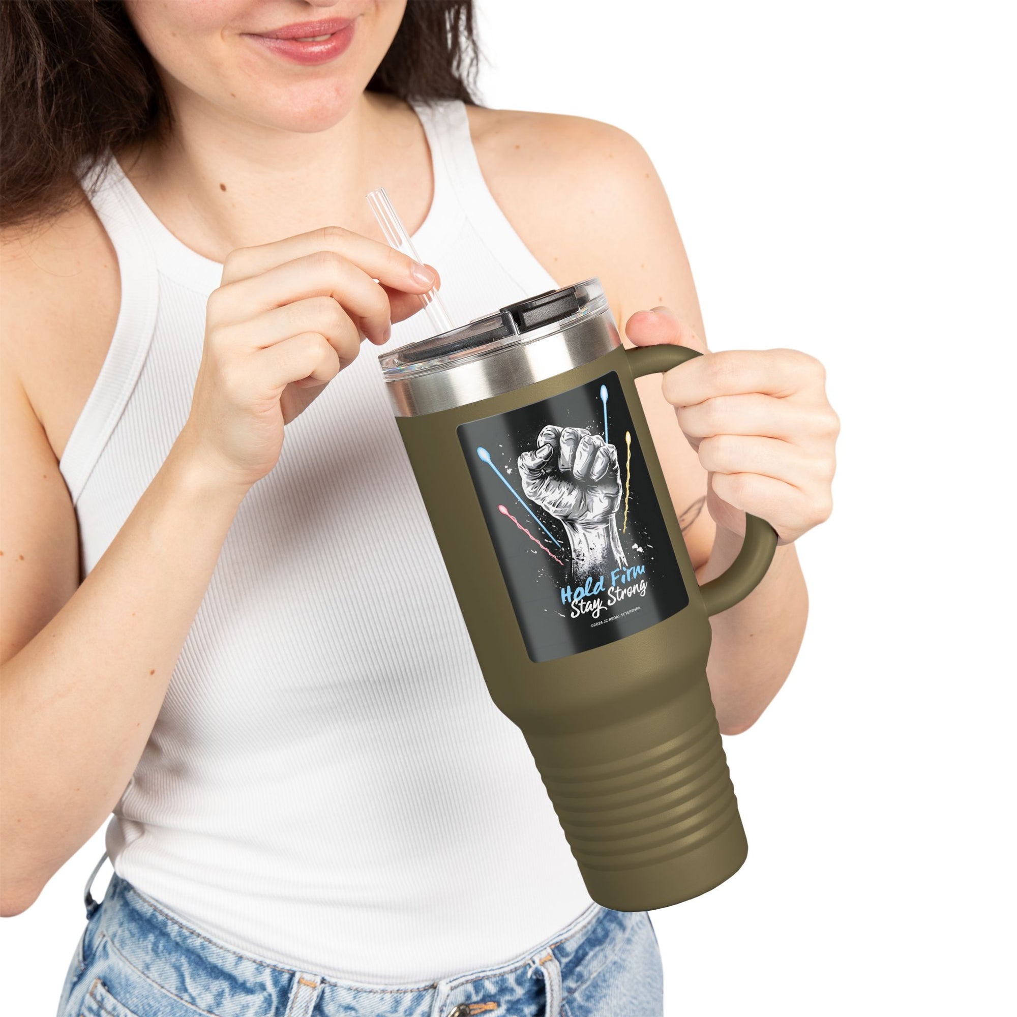 Hold Firm Stay Strong Insulated Travel Mug, 40oz