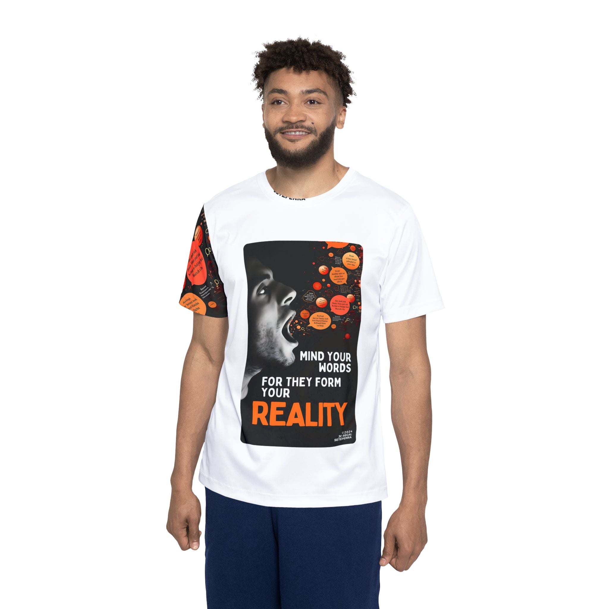 Mind Your Words Men's Sports Jersey (White) SETEPENRA All Over Prints.