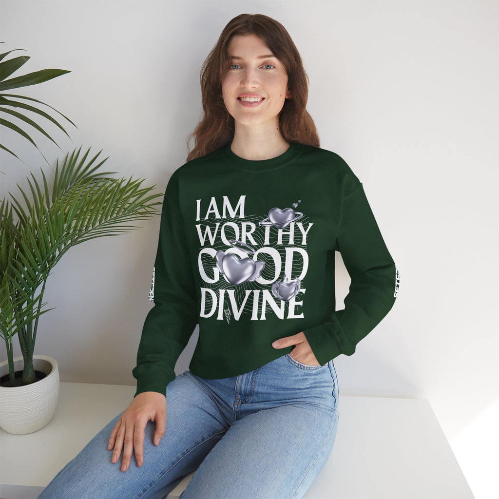 I AM WORTHY GOOD DIVINE Unisex Heavy Blend™ Crewneck Sweatshirt