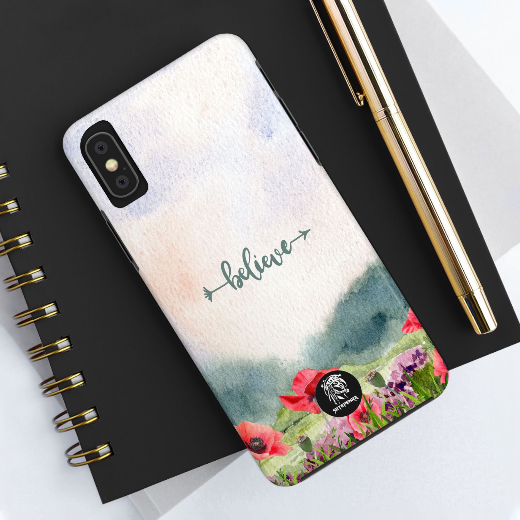 Believe Tough Phone Case (For iPhone, Galaxy & More) - Watercolor Flower