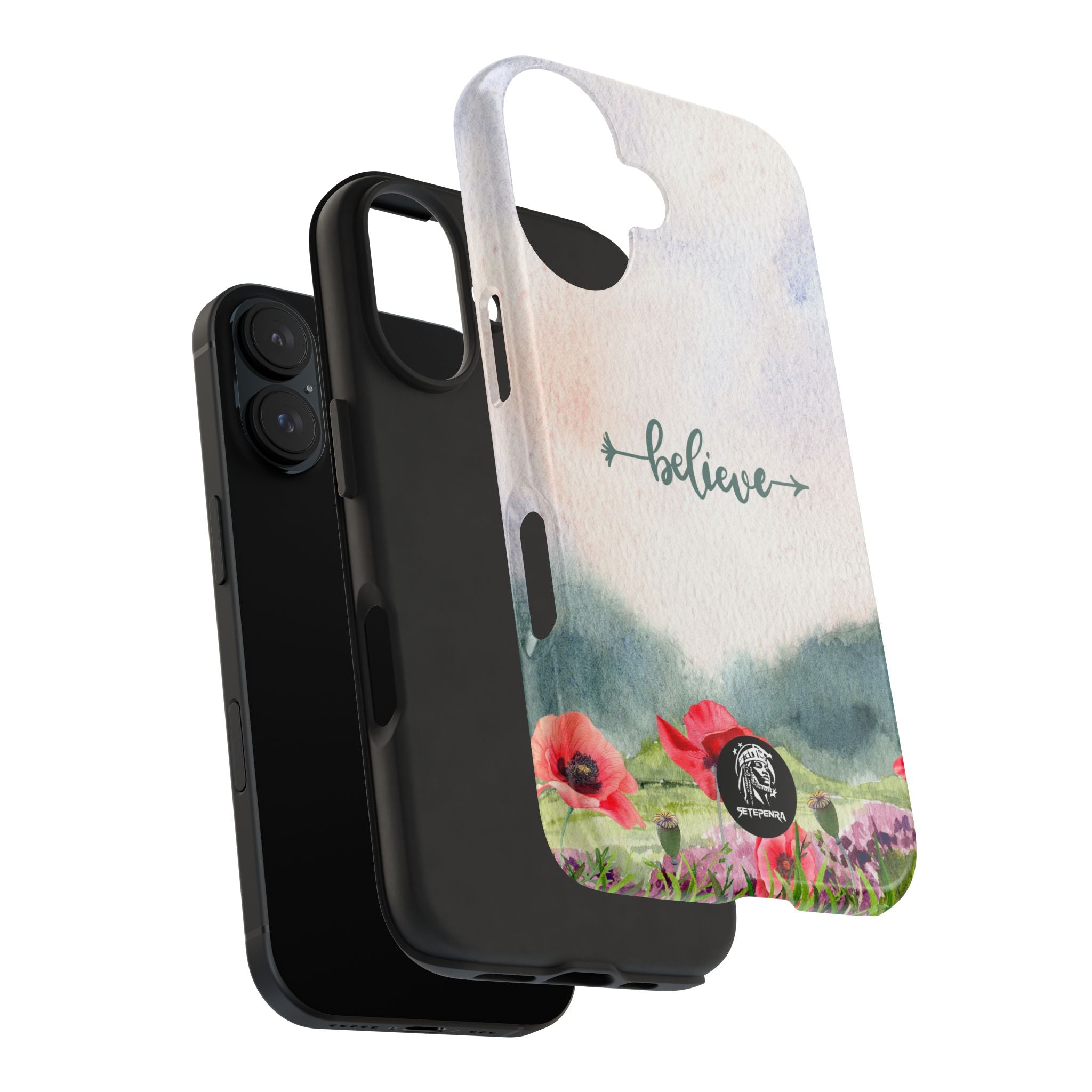 Believe Tough Phone Case (For iPhone, Galaxy & More) - Watercolor Flower