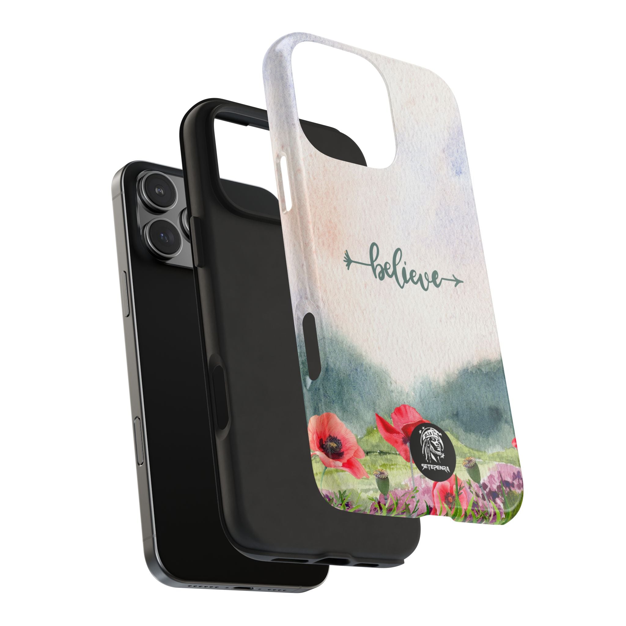 Believe Tough Phone Case (For iPhone, Galaxy & More) - Watercolor Flower