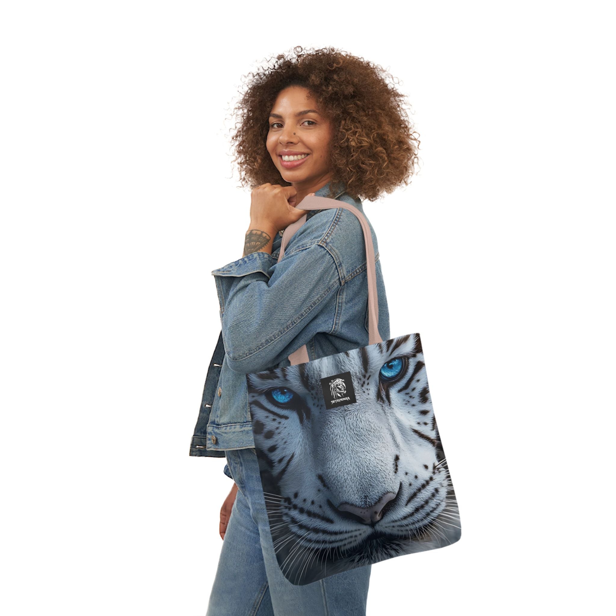Primal Power Canvas Tote Bag, 5-Color Straps - White Tiger (1st Edition)