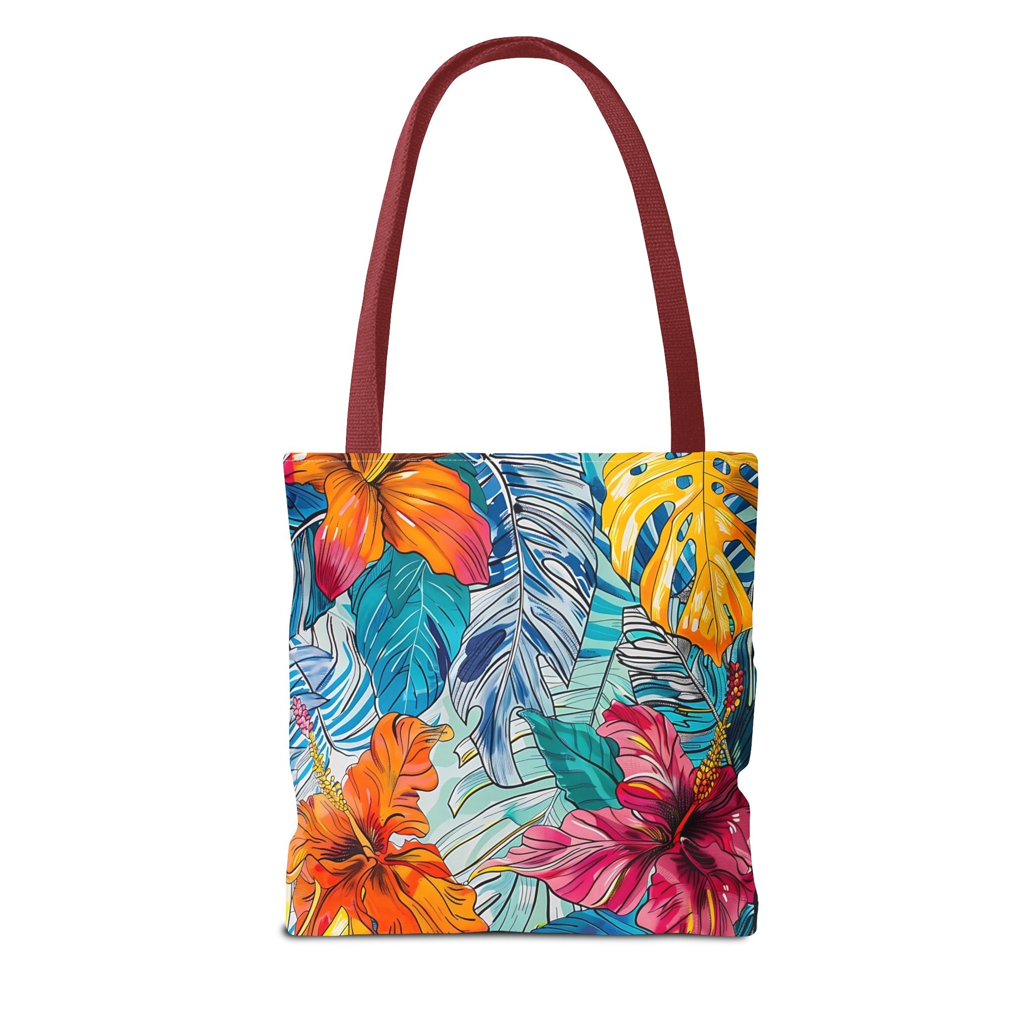 Monstera Hibiscus Tote Bag SETEPENRA Bags.