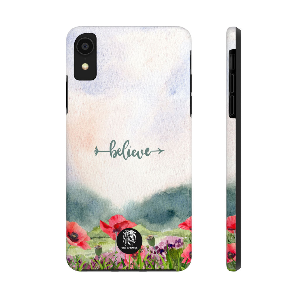 Believe Tough Phone Case (For iPhone, Galaxy & More) - Watercolor Flower SETEPENRA Phone Case.