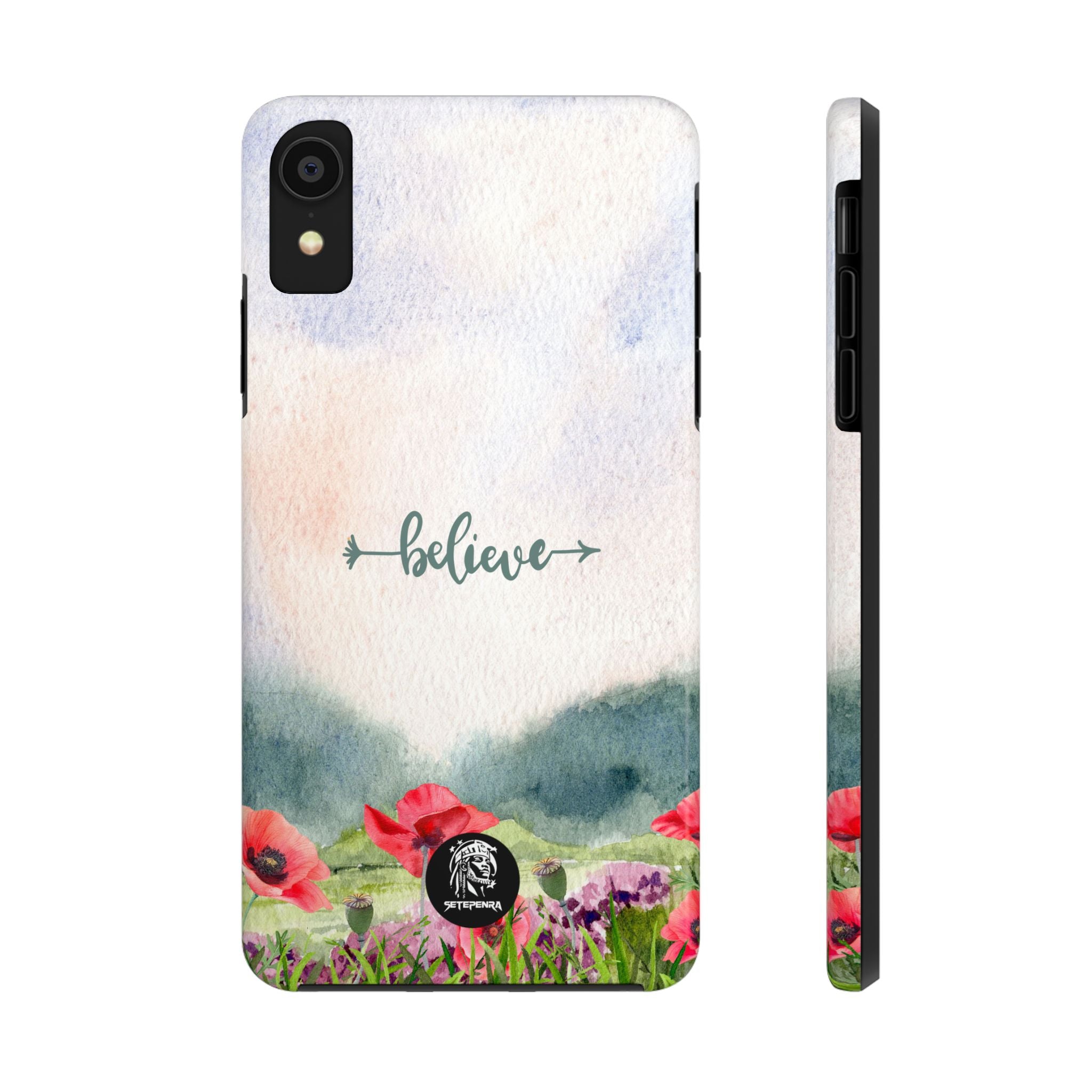 Believe Tough Phone Case (For iPhone, Galaxy & More) - Watercolor Flower SETEPENRA Phone Case.