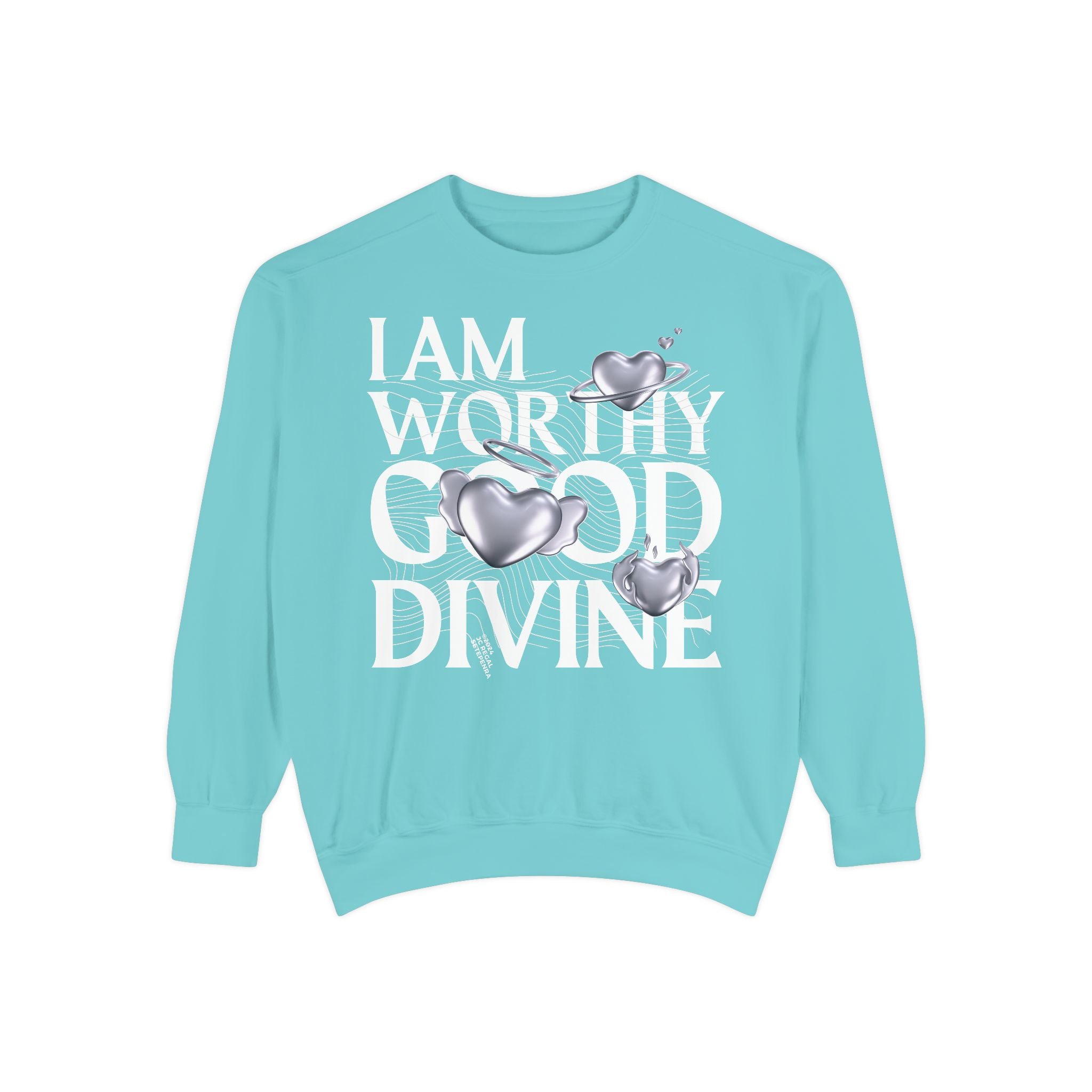 I AM WORTHY GOOD DIVINE Unisex Garment-Dyed Sweatshirt SETEPENRA Sweatshirt.