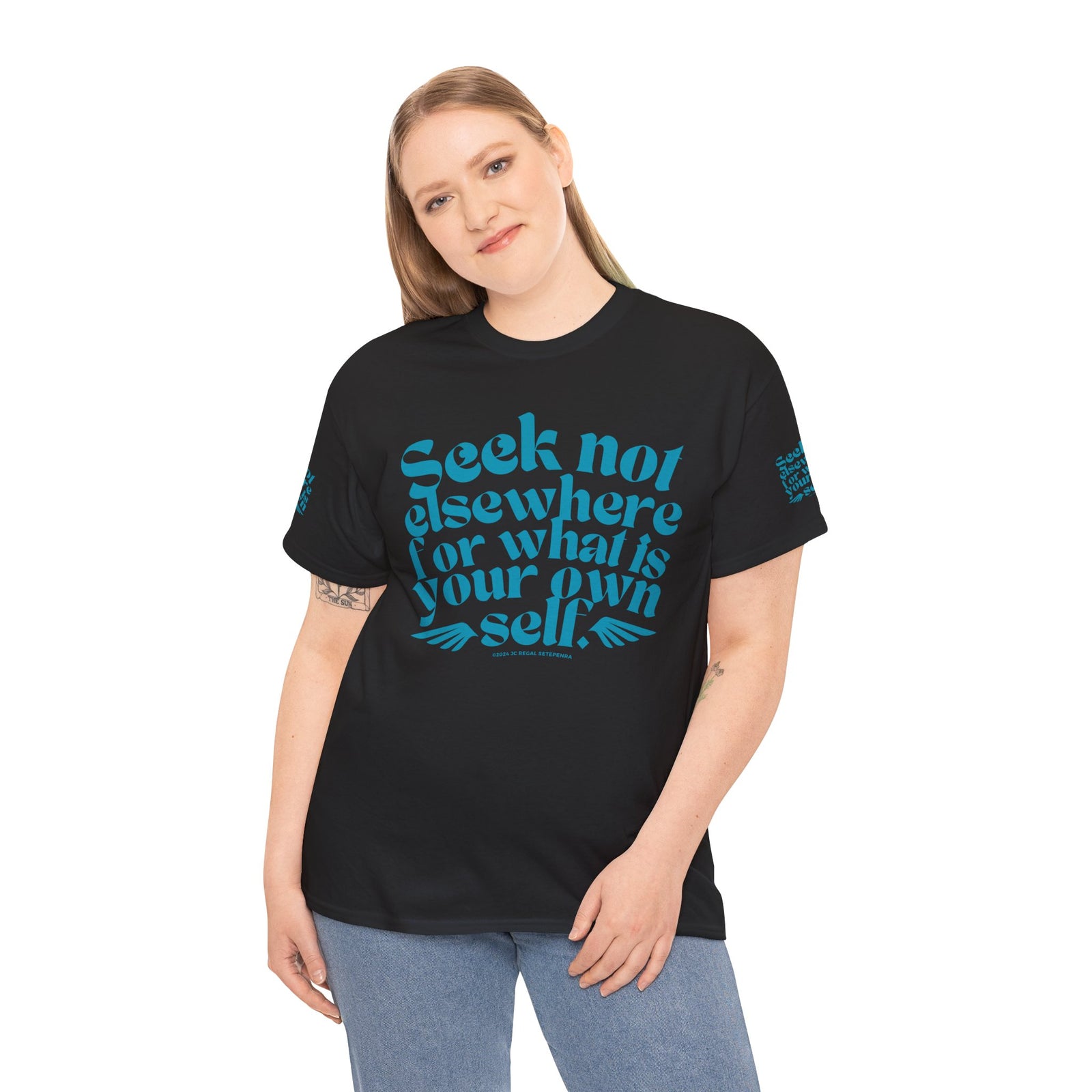 Seek Not Elsewhere (Aqua Edition) Unisex Heavy Cotton Tee SETEPENRA T-Shirt.