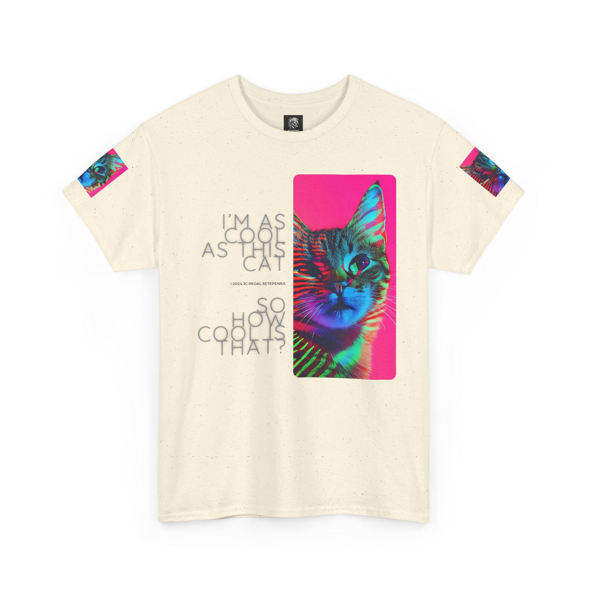 Cool Cat (Whiskers 2) Unisex Heavy Cotton Tee SETEPENRA T-Shirt.