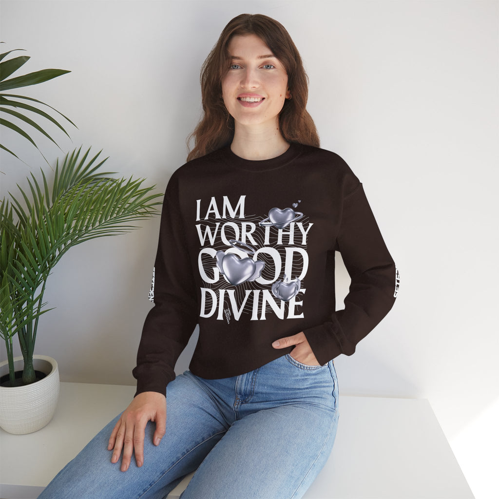 I AM WORTHY GOOD DIVINE Unisex Heavy Blend™ Crewneck Sweatshirt