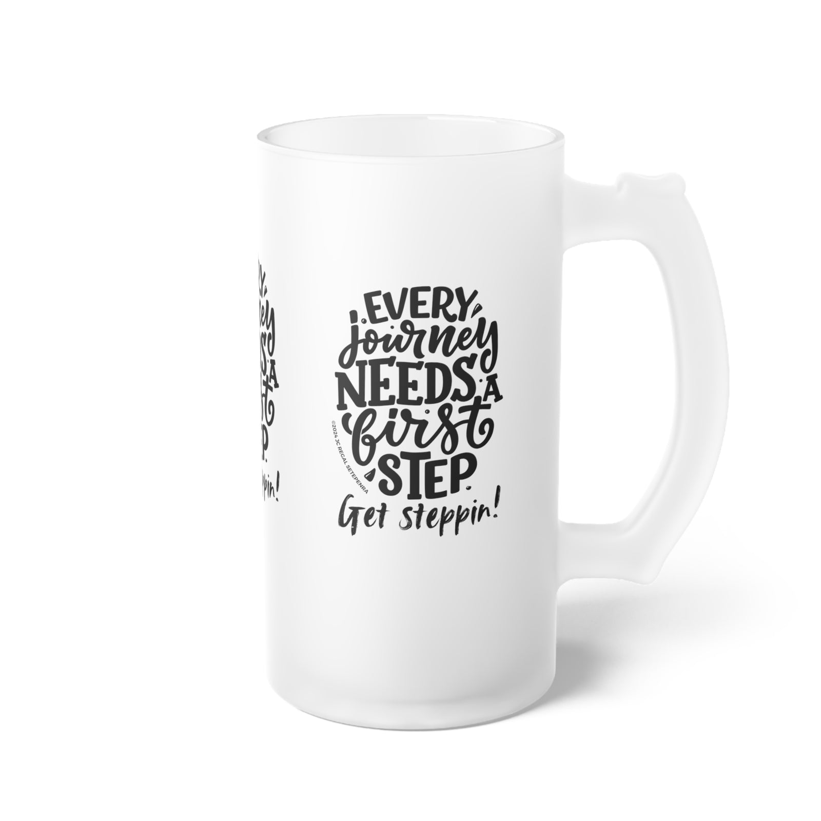 Get Steppin! Frosted Glass Beer Mug, 16oz SETEPENRA Mug.