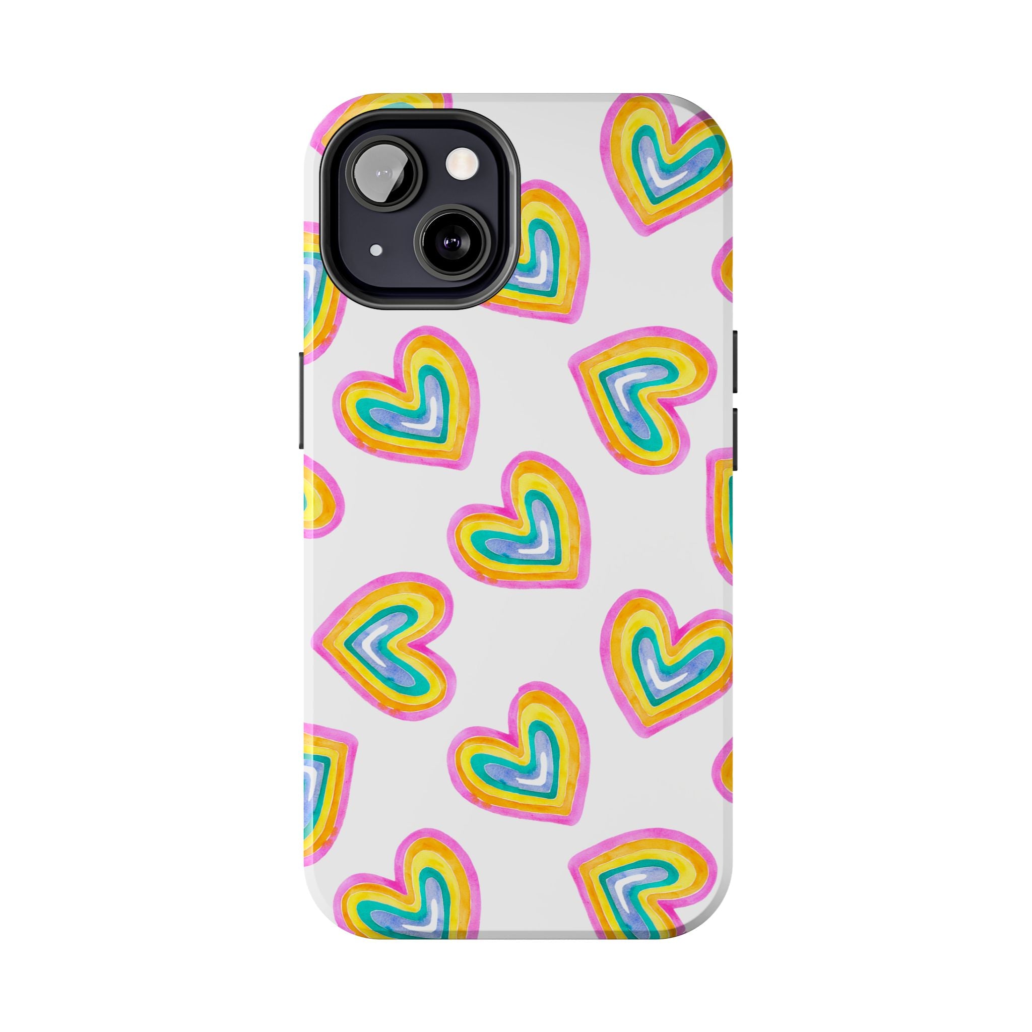 Rainbow Heart Tough Phone Case — Durable Cute Protective Phone Cover