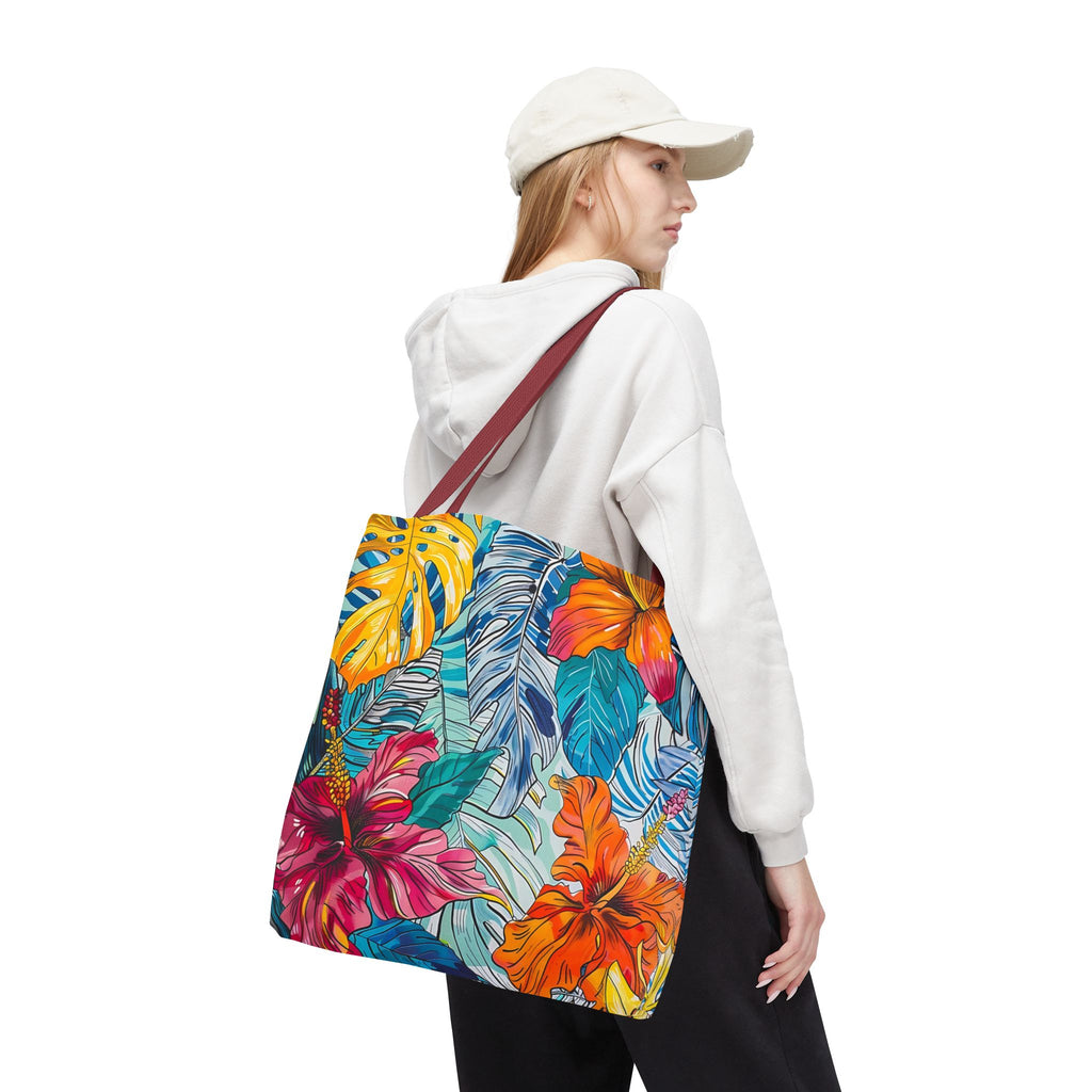 Monstera Hibiscus Tote Bag