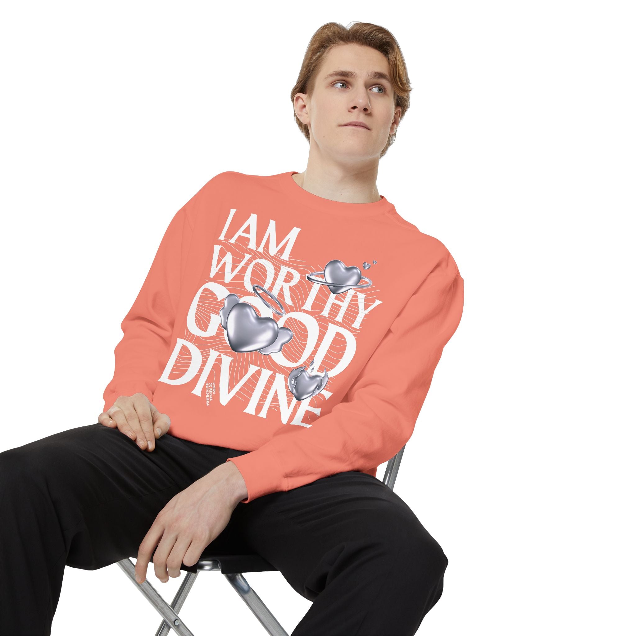 I AM WORTHY GOOD DIVINE Unisex Garment-Dyed Sweatshirt