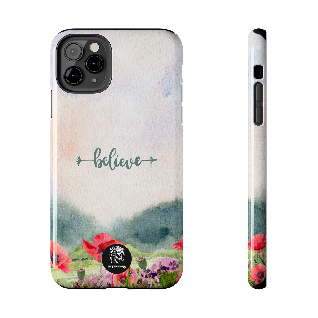 Believe Tough Phone Case (For iPhone, Galaxy & More) - Watercolor Flower SETEPENRA Phone Case.