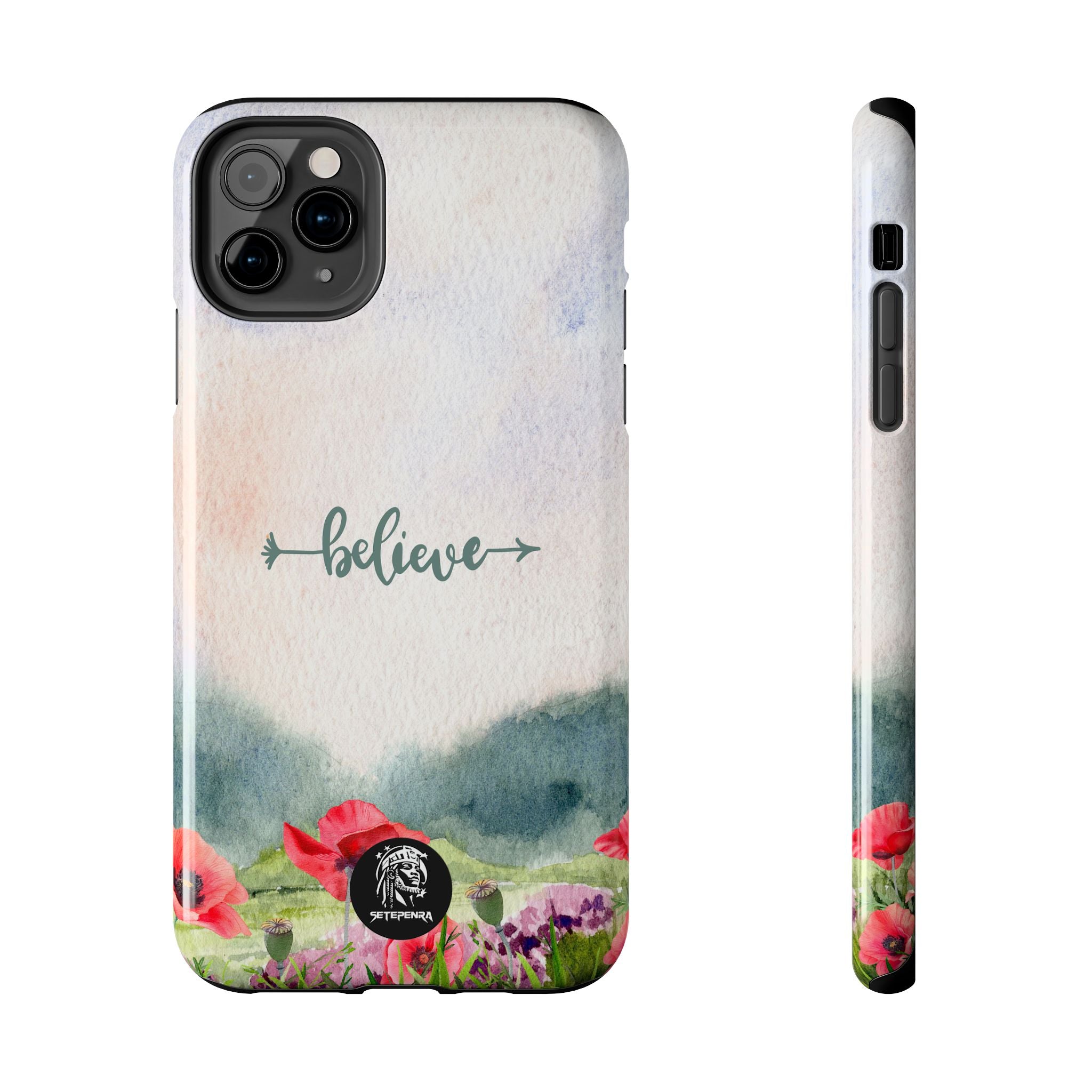 Believe Tough Phone Case (For iPhone, Galaxy & More) - Watercolor Flower SETEPENRA Phone Case.