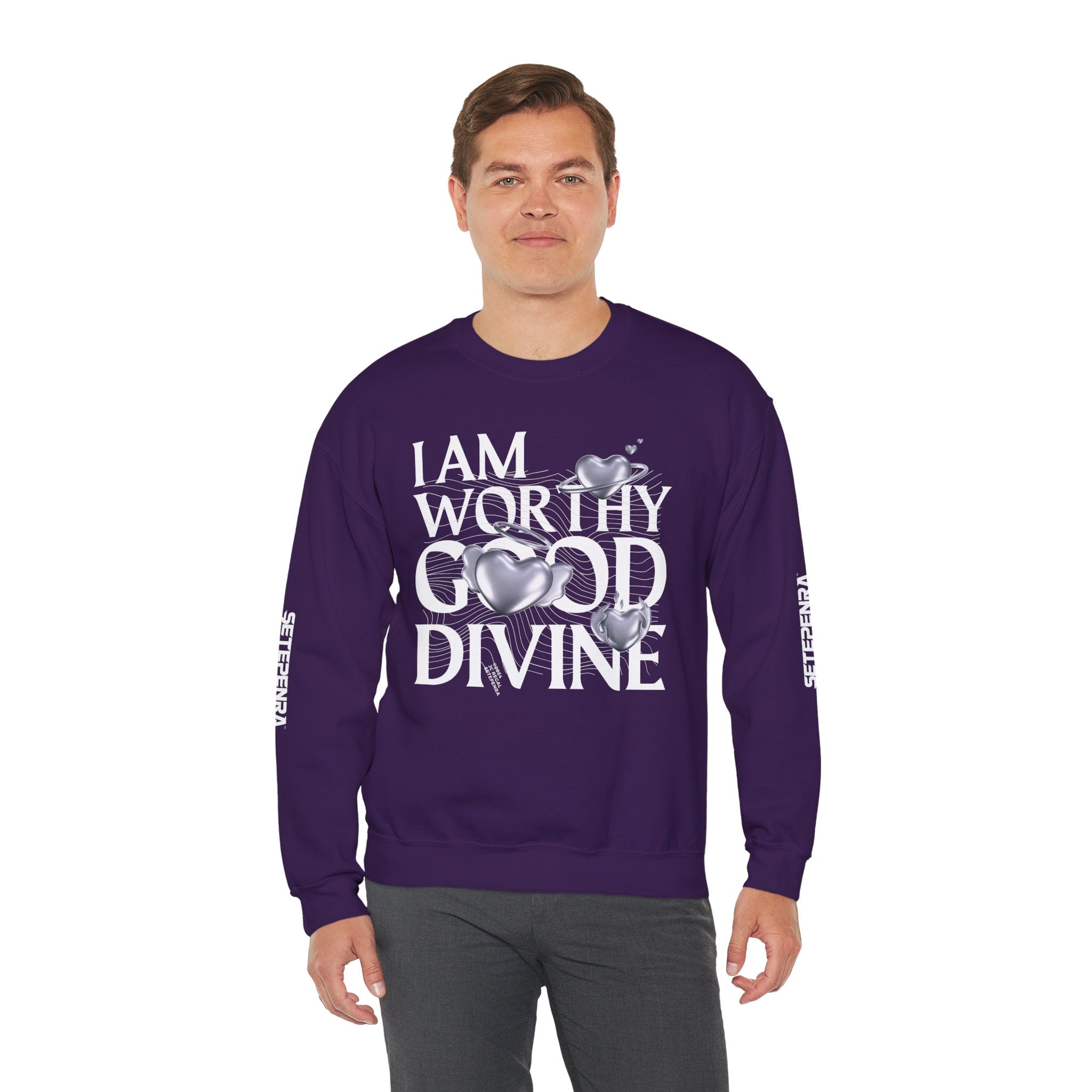 I AM WORTHY GOOD DIVINE Unisex Heavy Blend™ Crewneck Sweatshirt