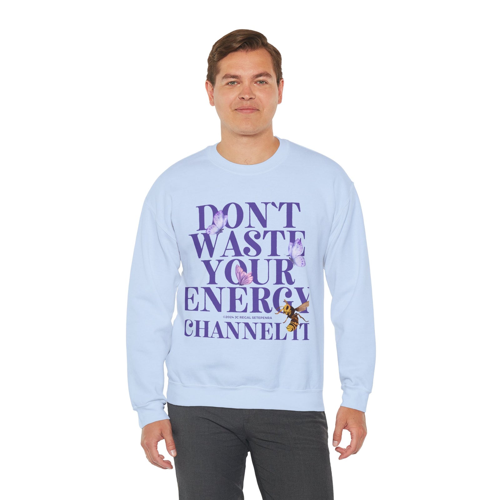 Channel It Unisex Heavy Blend™ Crewneck Sweatshirt (Purple Print) SETEPENRA Sweatshirt.