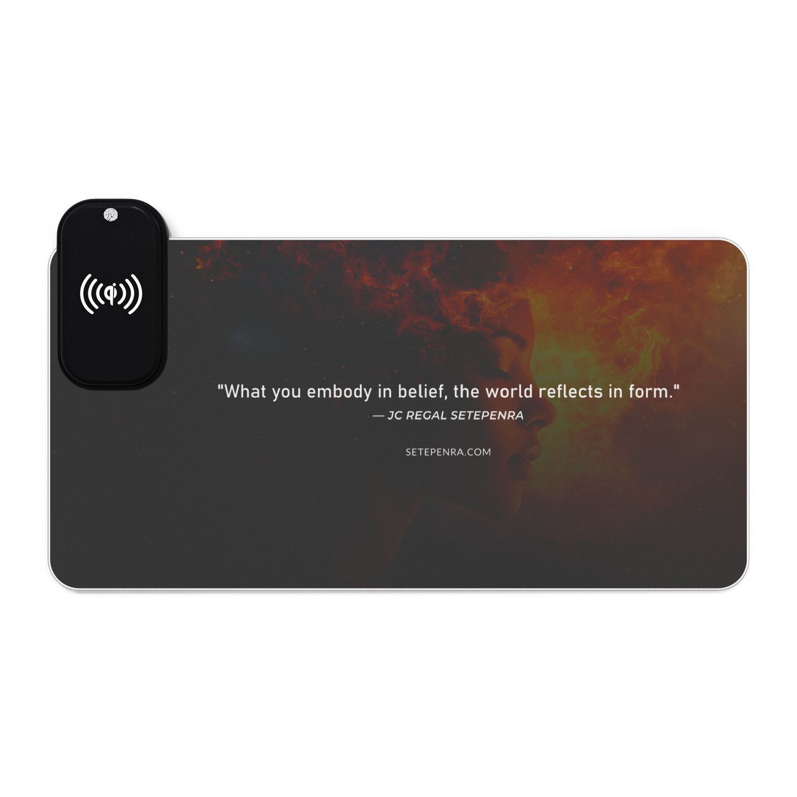 SETEPENRA Original Quotes LED Gaming Mousepad w/Wireless Charging - Embody Belief SETEPENRA Home Decor.