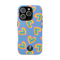 Rainbow Heart Tough Phone Case (For iPhone, Galaxy & More) - Light Blue