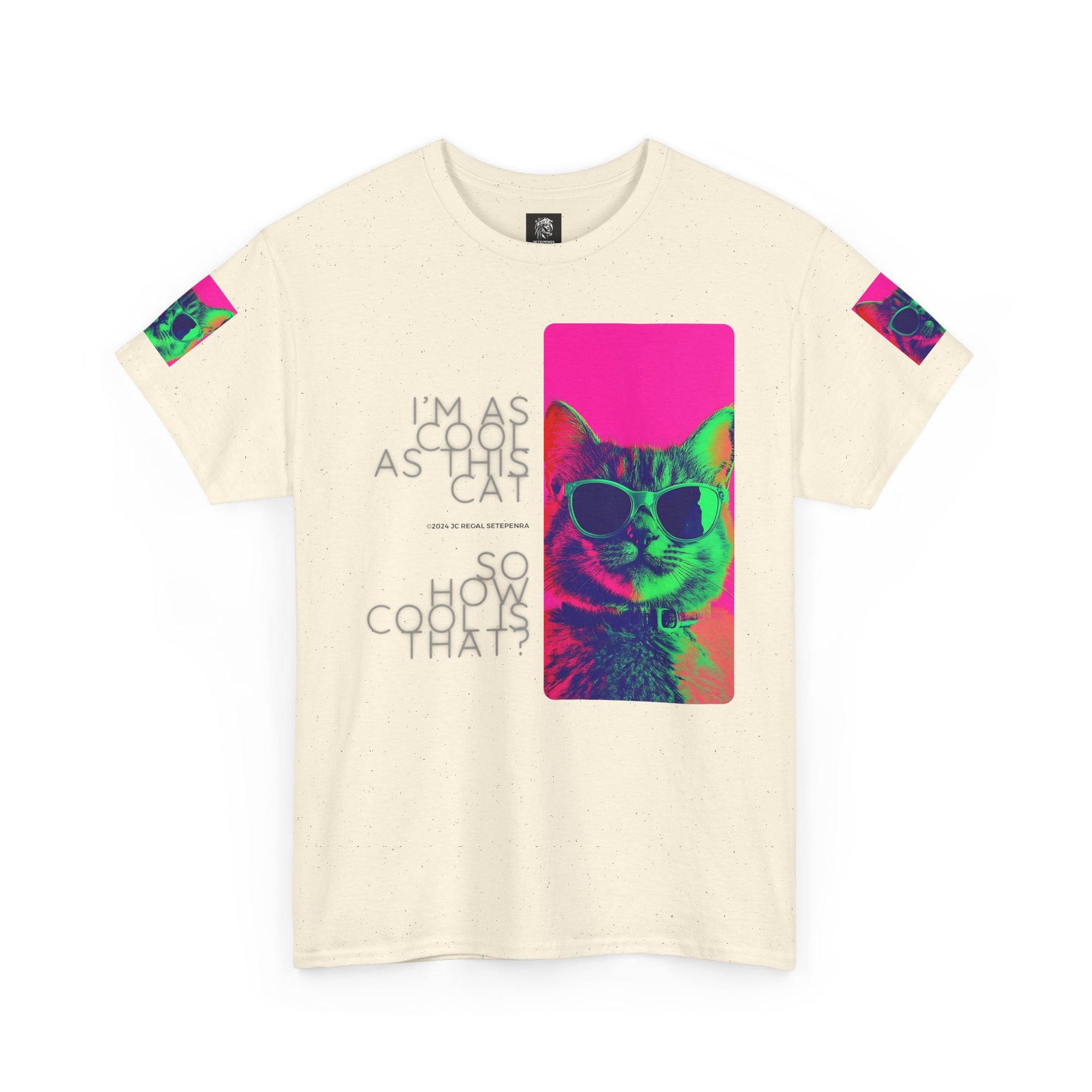 Cool Cat (Whiskers 1) Unisex Heavy Cotton Tee SETEPENRA T-Shirt.