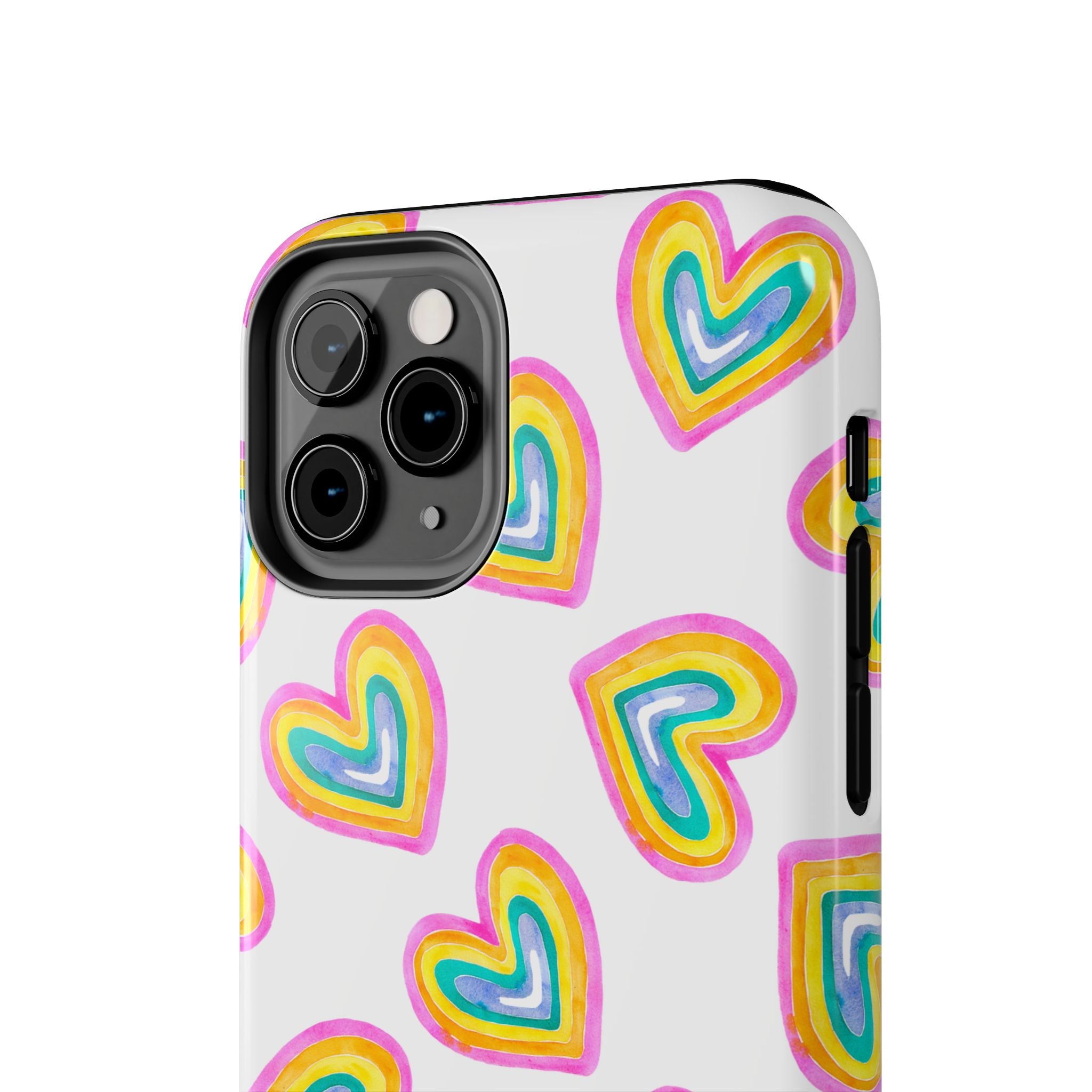 Rainbow Heart Tough Phone Case — Durable Cute Protective Phone Cover