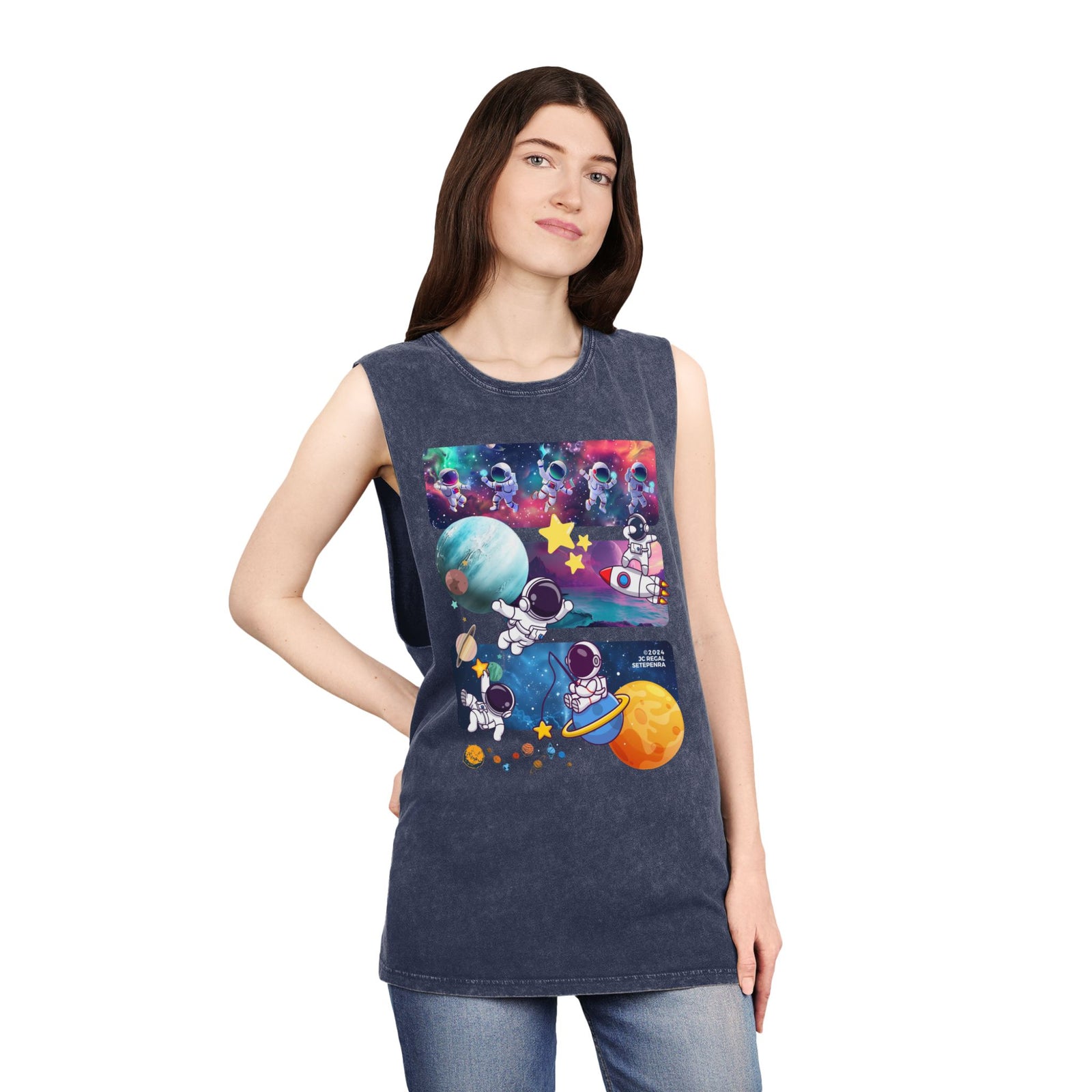 Astro Cosmo (V2.0) Unisex Stonewash Tank Top SETEPENRA Tank Top.