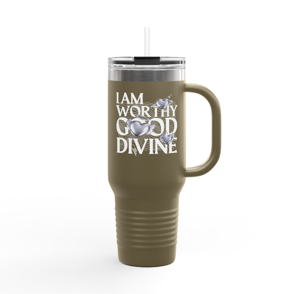 I AM WORTHY GOOD DIVINE Insulated Travel Mug, 40oz