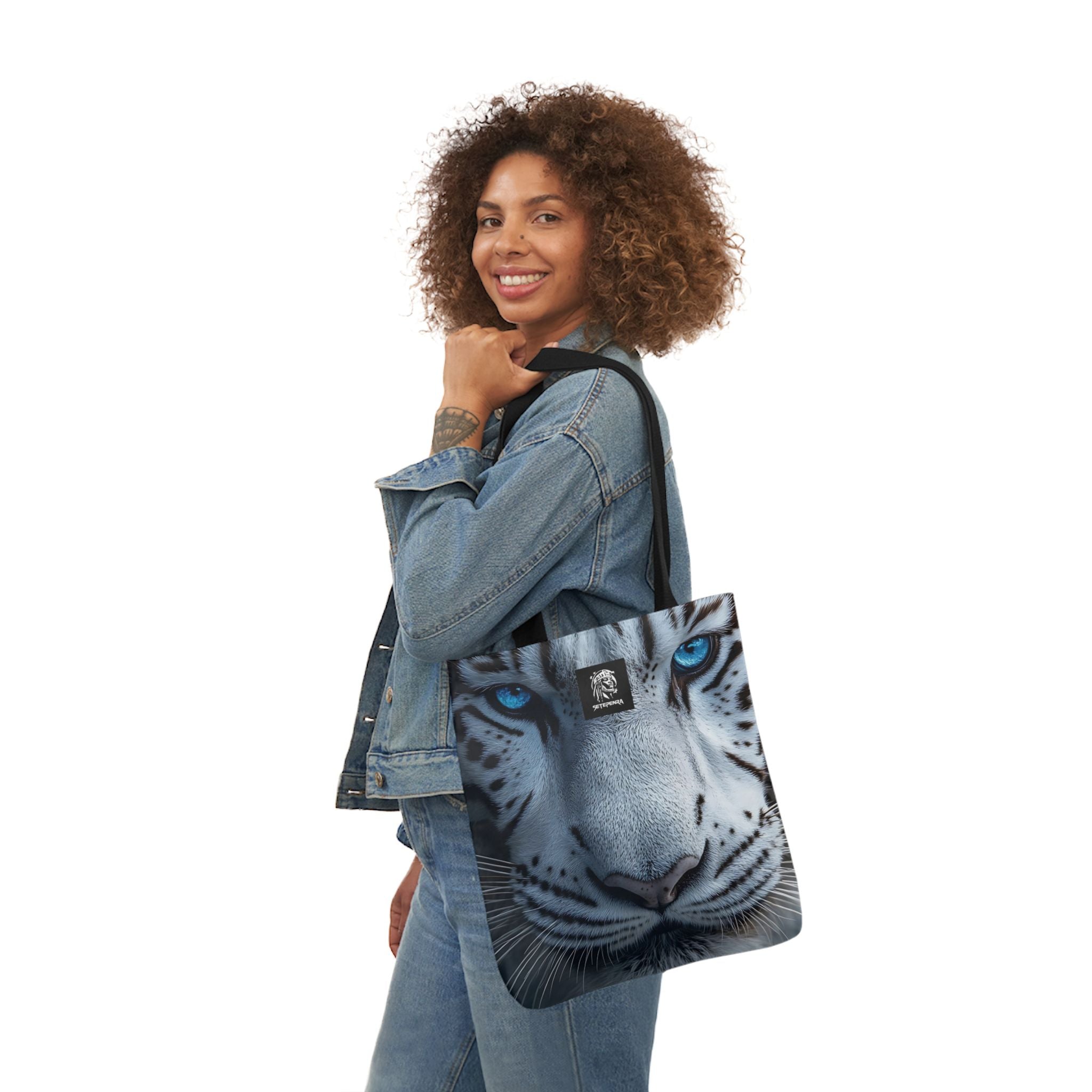 Primal Power Canvas Tote Bag, 5-Color Straps - White Tiger (1st Edition)