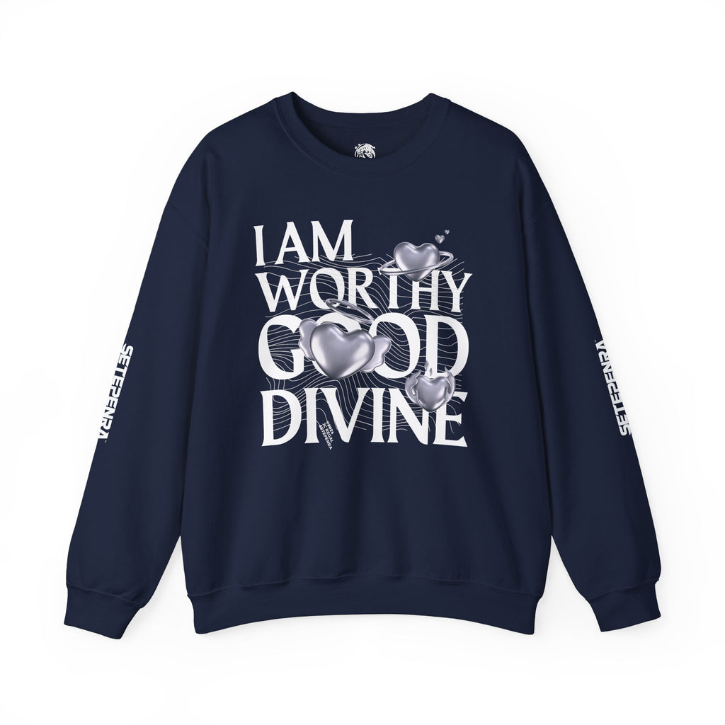 I AM WORTHY GOOD DIVINE Unisex Heavy Blend™ Crewneck Sweatshirt SETEPENRA Sweatshirt.