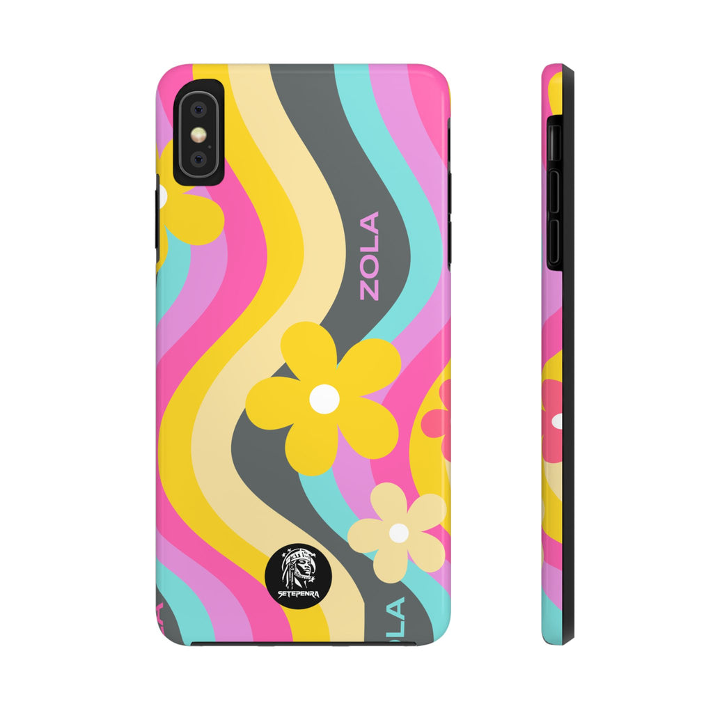 Zola Tough Phone Case (For iPhone, Galaxy & More) - Dark Grey Wave SETEPENRA Phone Case.