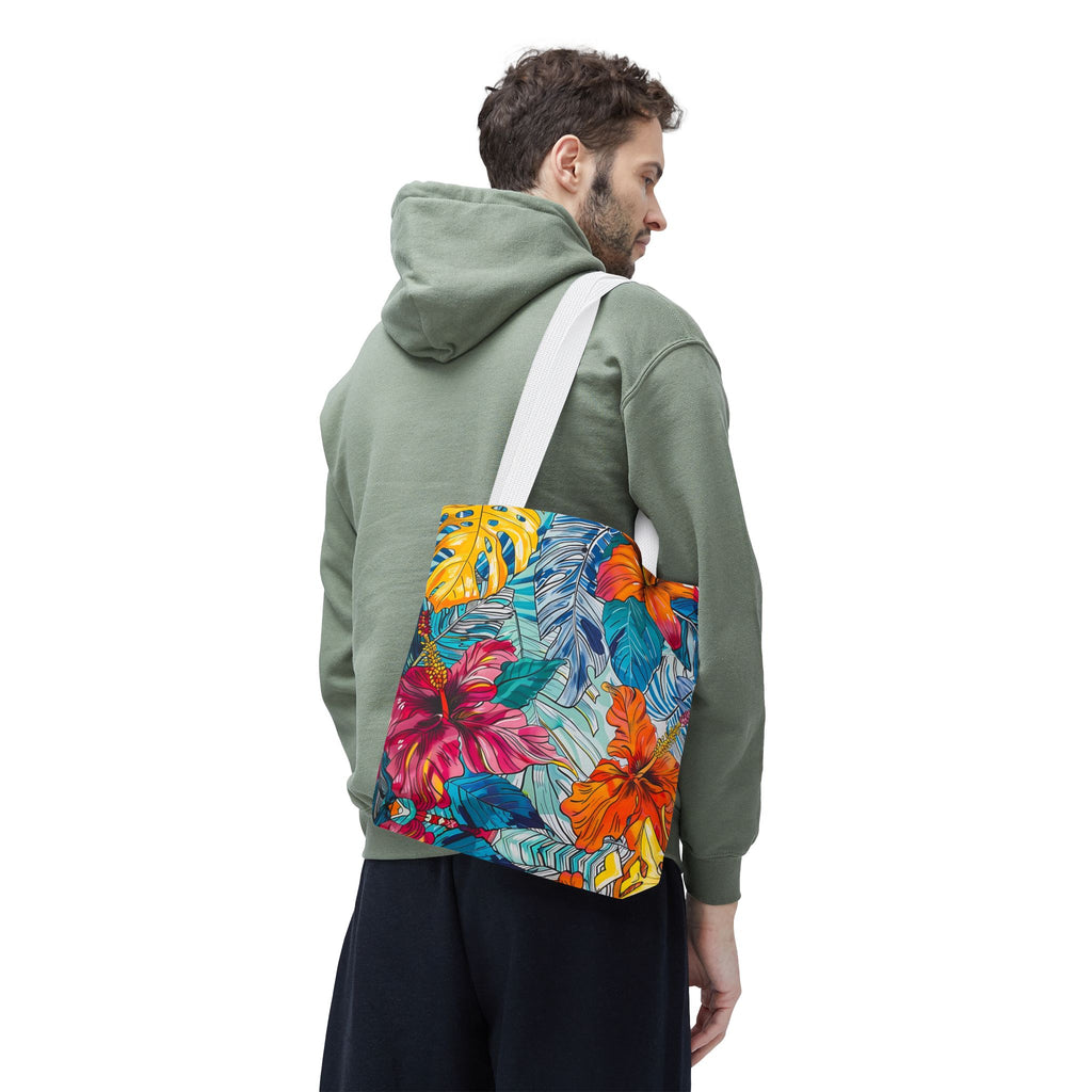 Monstera Hibiscus Tote Bag